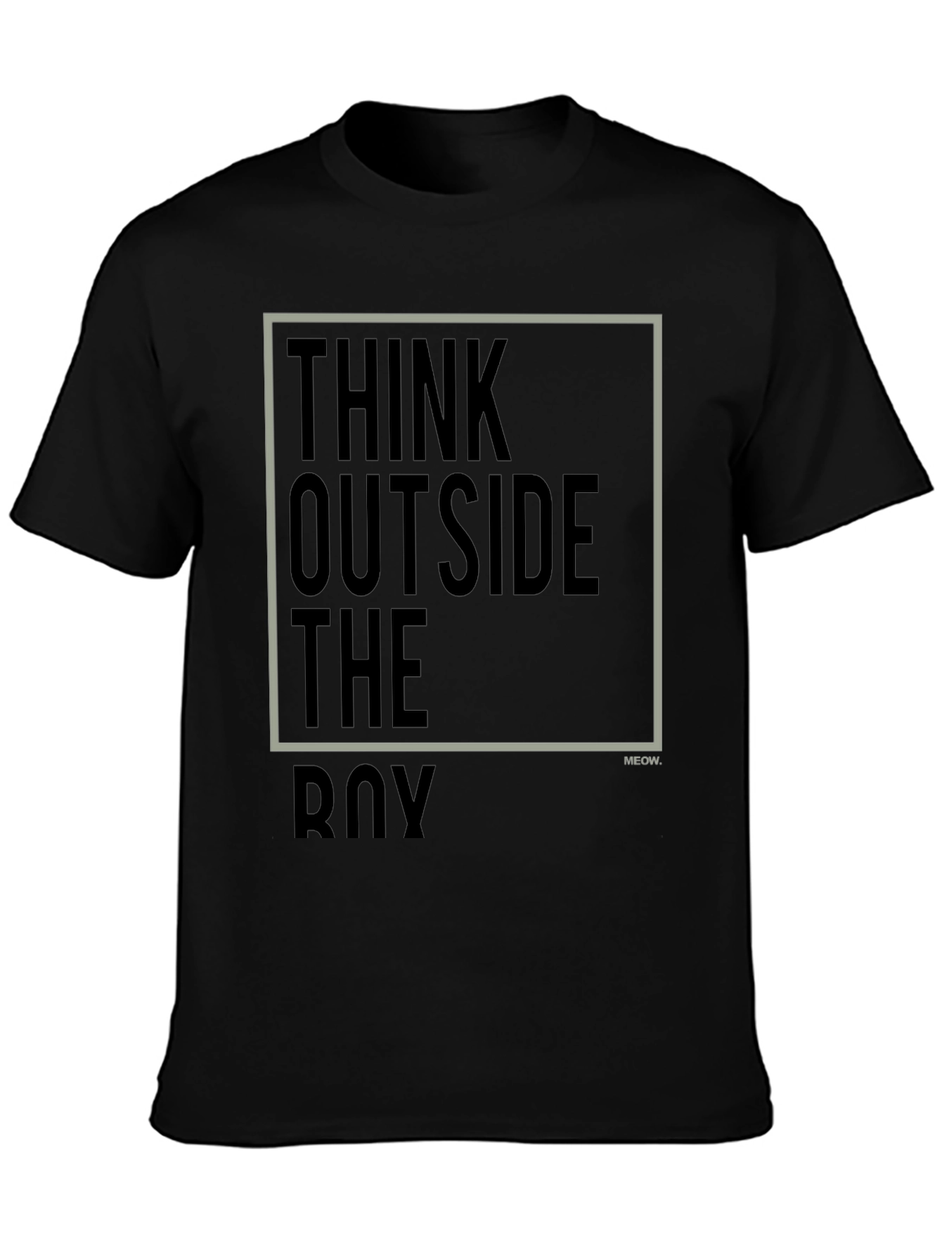 Think Outside The Box Black Graphic Tee