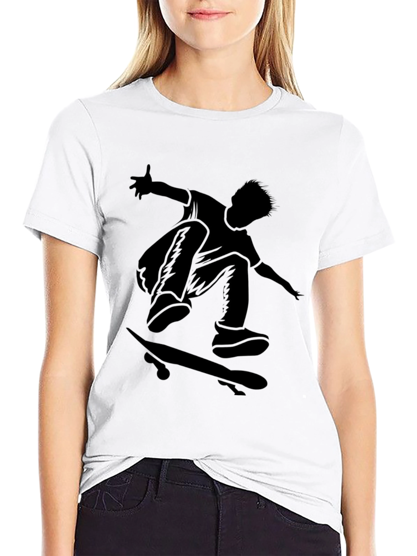 Skateboarder Graphic Tee - Black T-Shirt