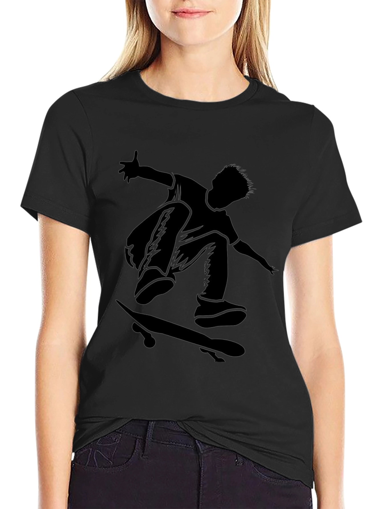Skateboarder Graphic Tee - Black T-Shirt