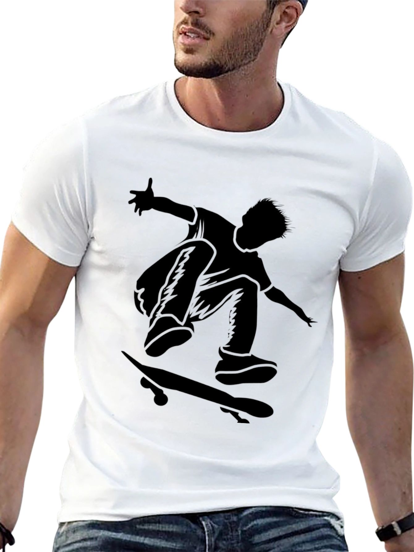 Skateboarder Graphic Tee - Black T-Shirt