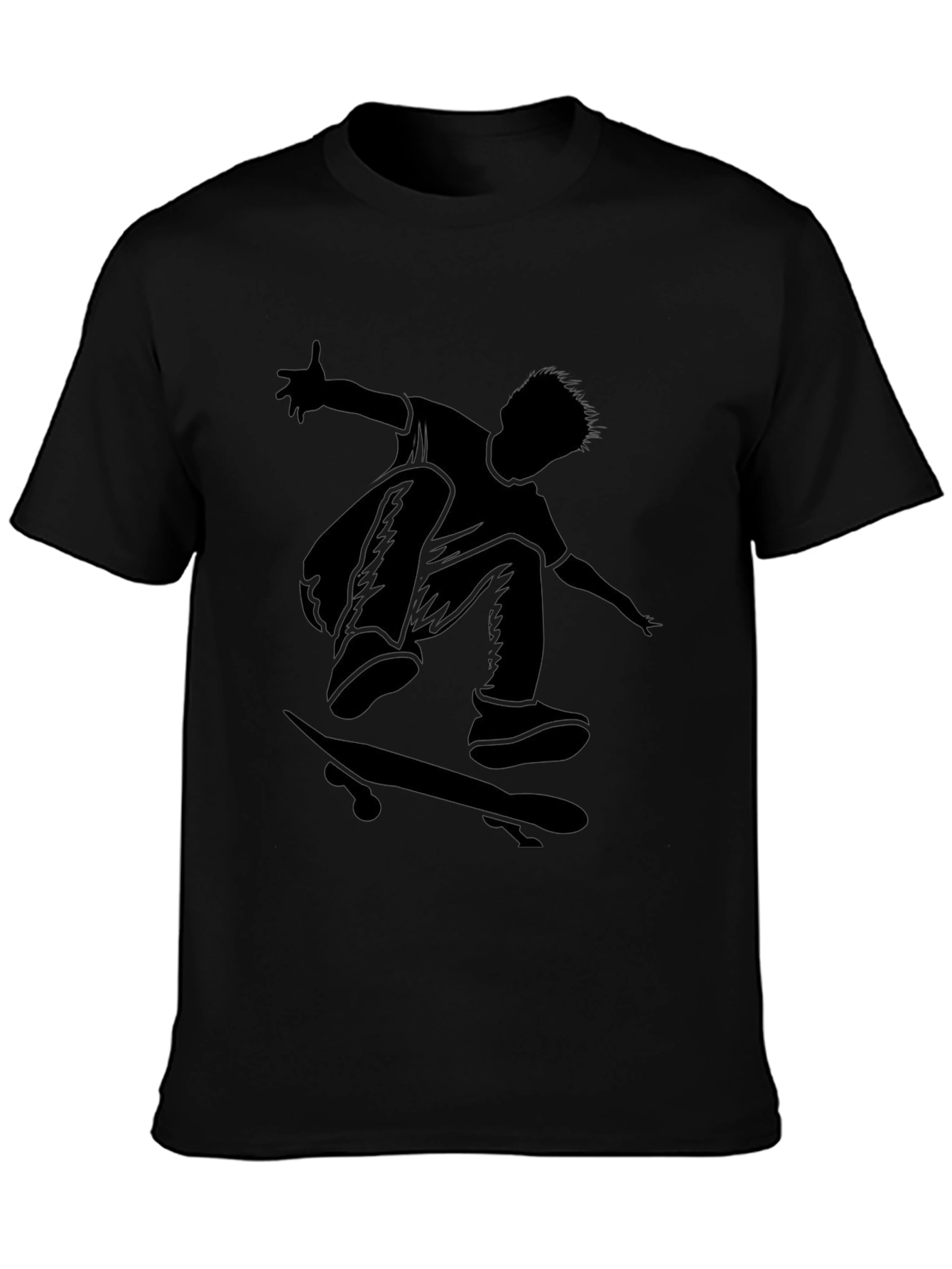 Skateboarder Graphic Tee - Black T-Shirt