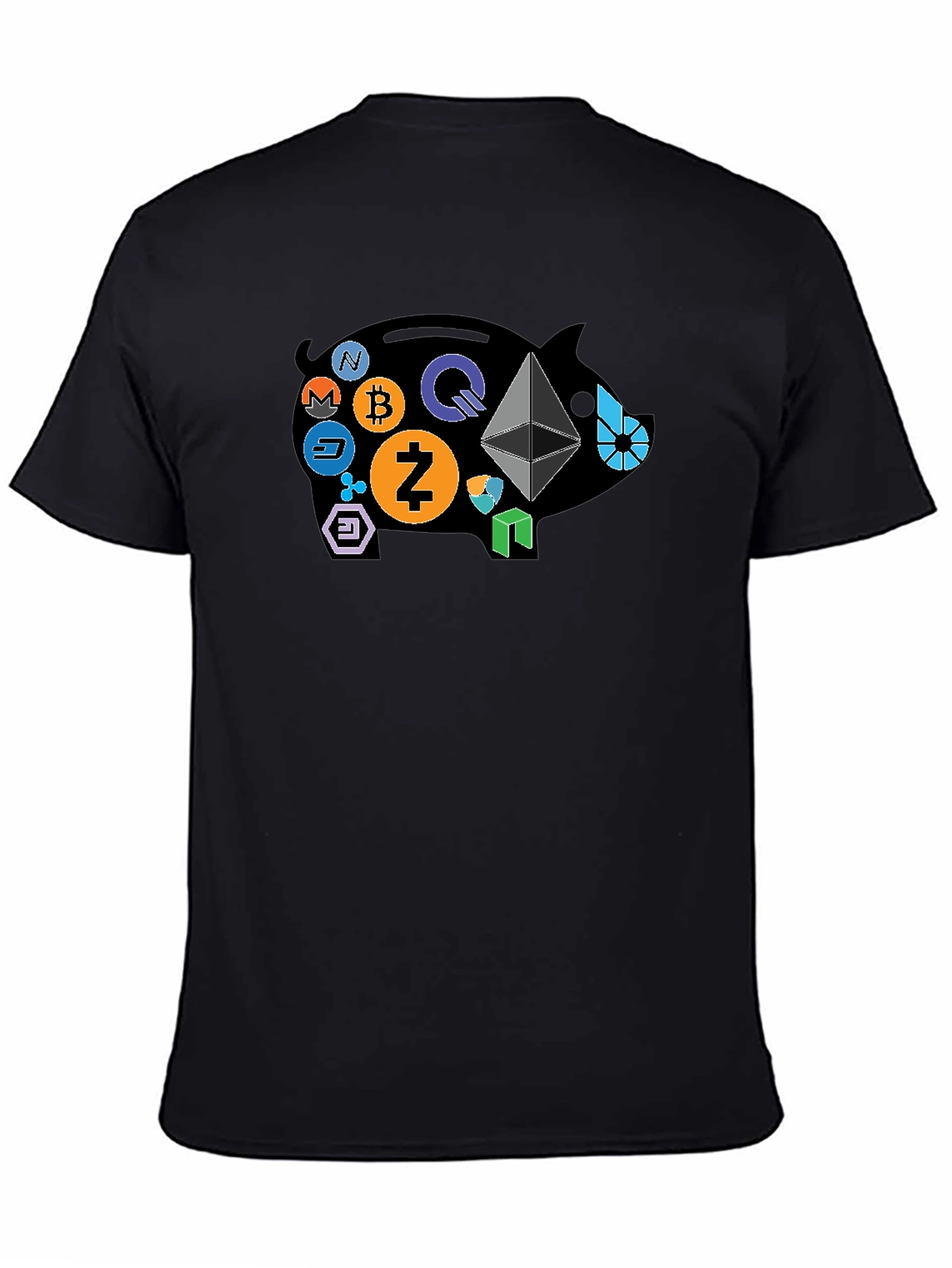 Crypto Piggy Bank Black T-Shirt