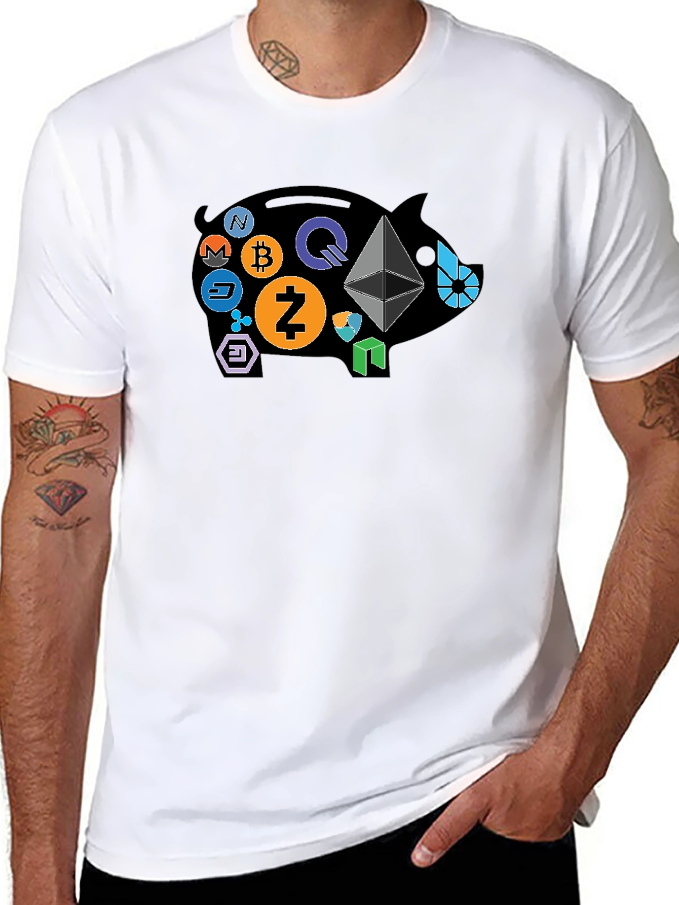 Crypto Piggy Bank Black T-Shirt