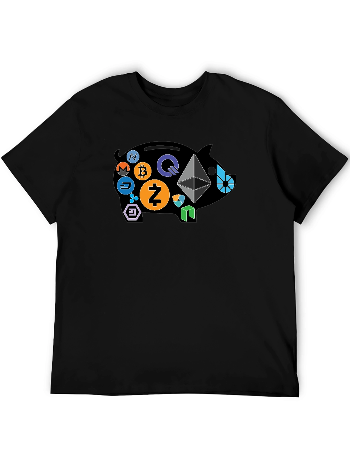Crypto Piggy Bank Black T-Shirt