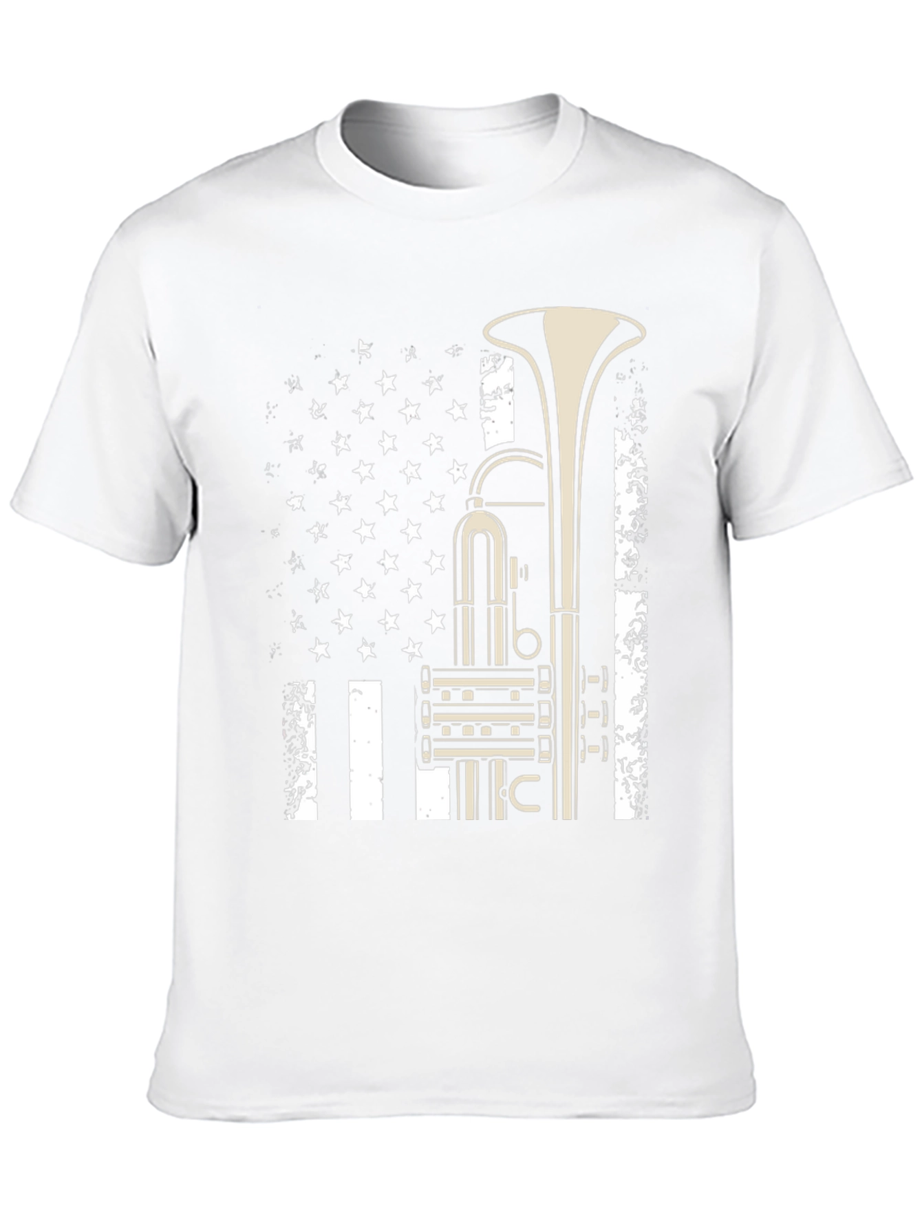 Trumpet Flag Graphic Tee - Music Lover Shirt
