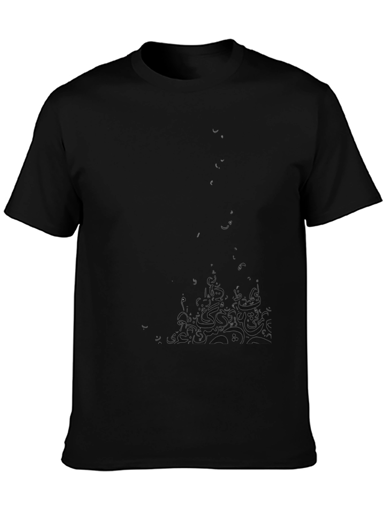 Mens Black Graphic Tee - Castle Design