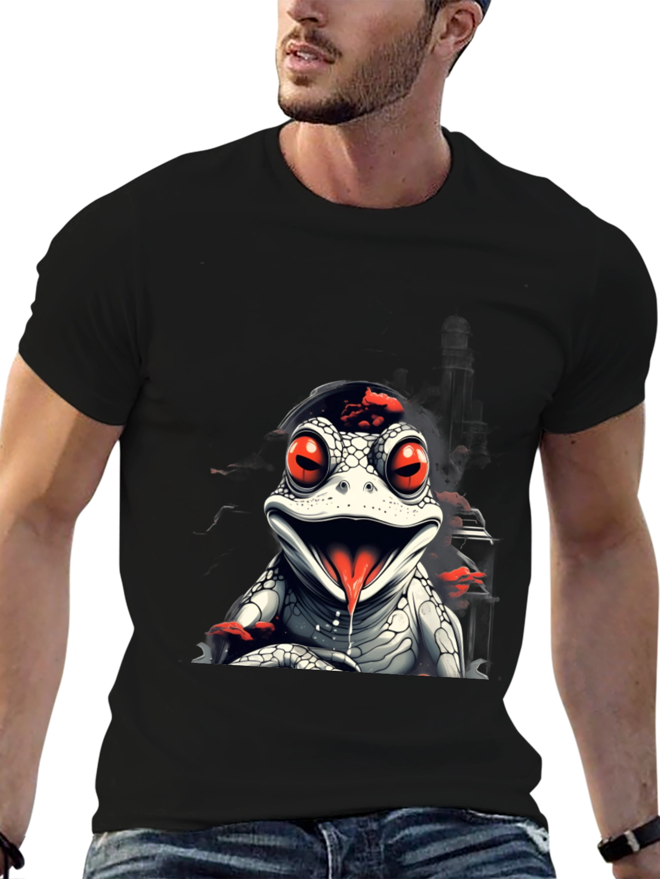 Frog T-Shirt: Red Eyed Reptile Graphic Tee