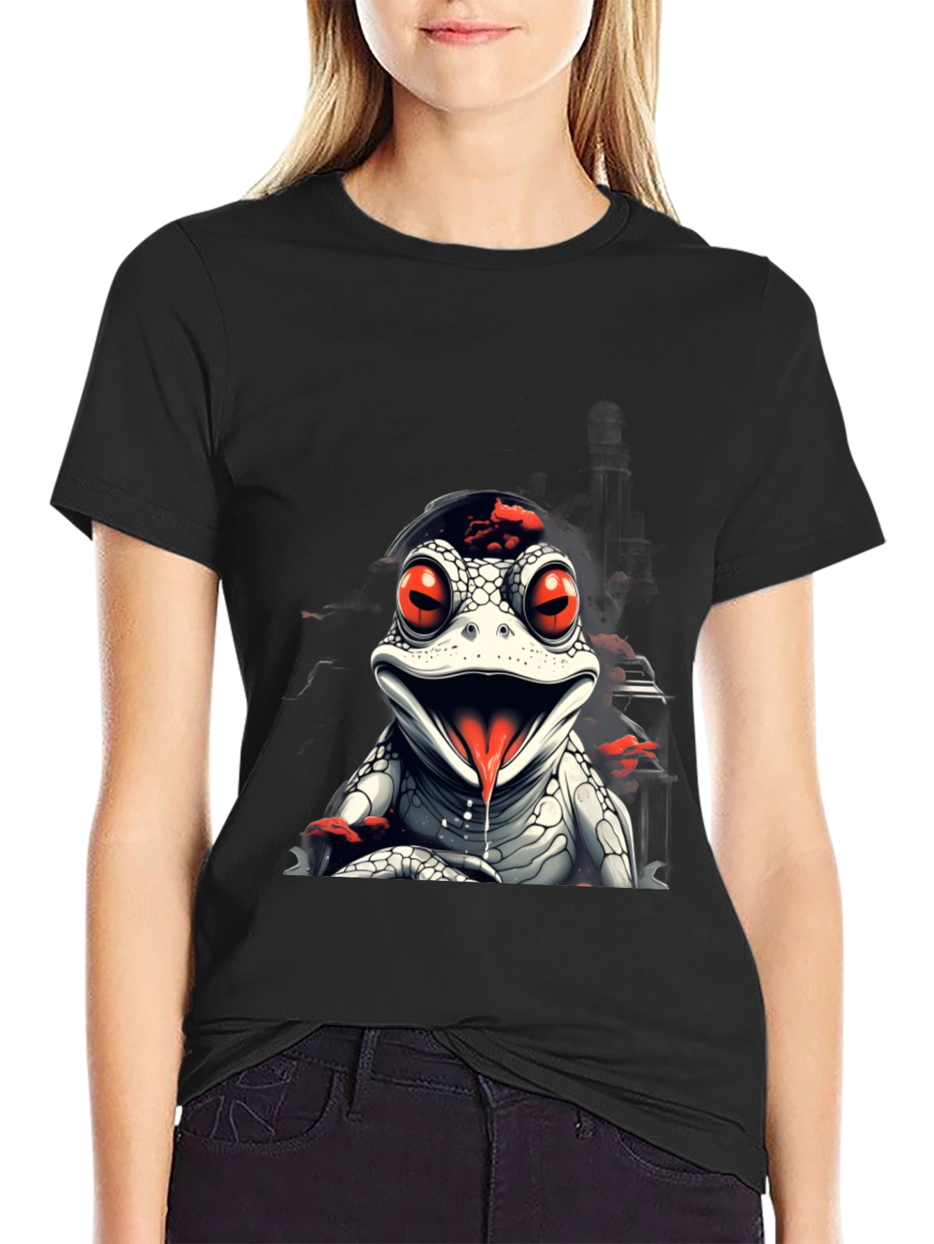 Frog T-Shirt: Red Eyed Reptile Graphic Tee