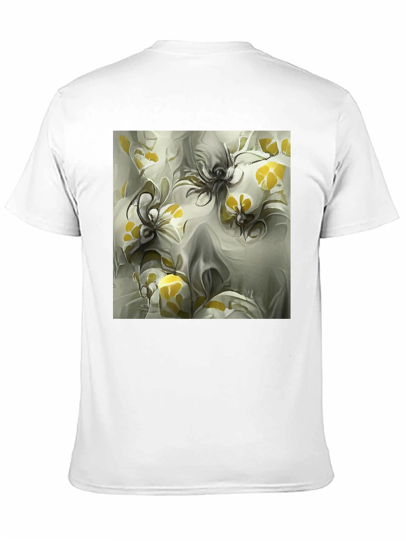 Abstract Floral Print Black T-Shirt