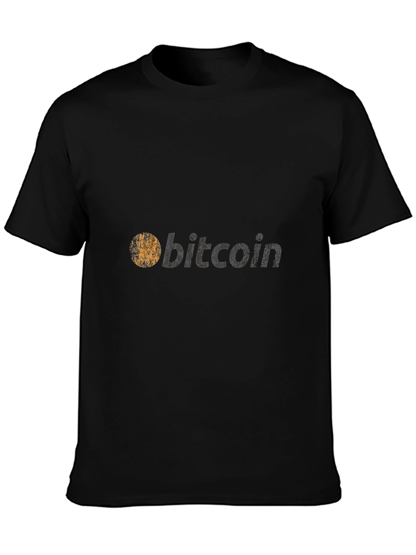 Bitcoin Crypto T-Shirt - Grunge Style Black Tee