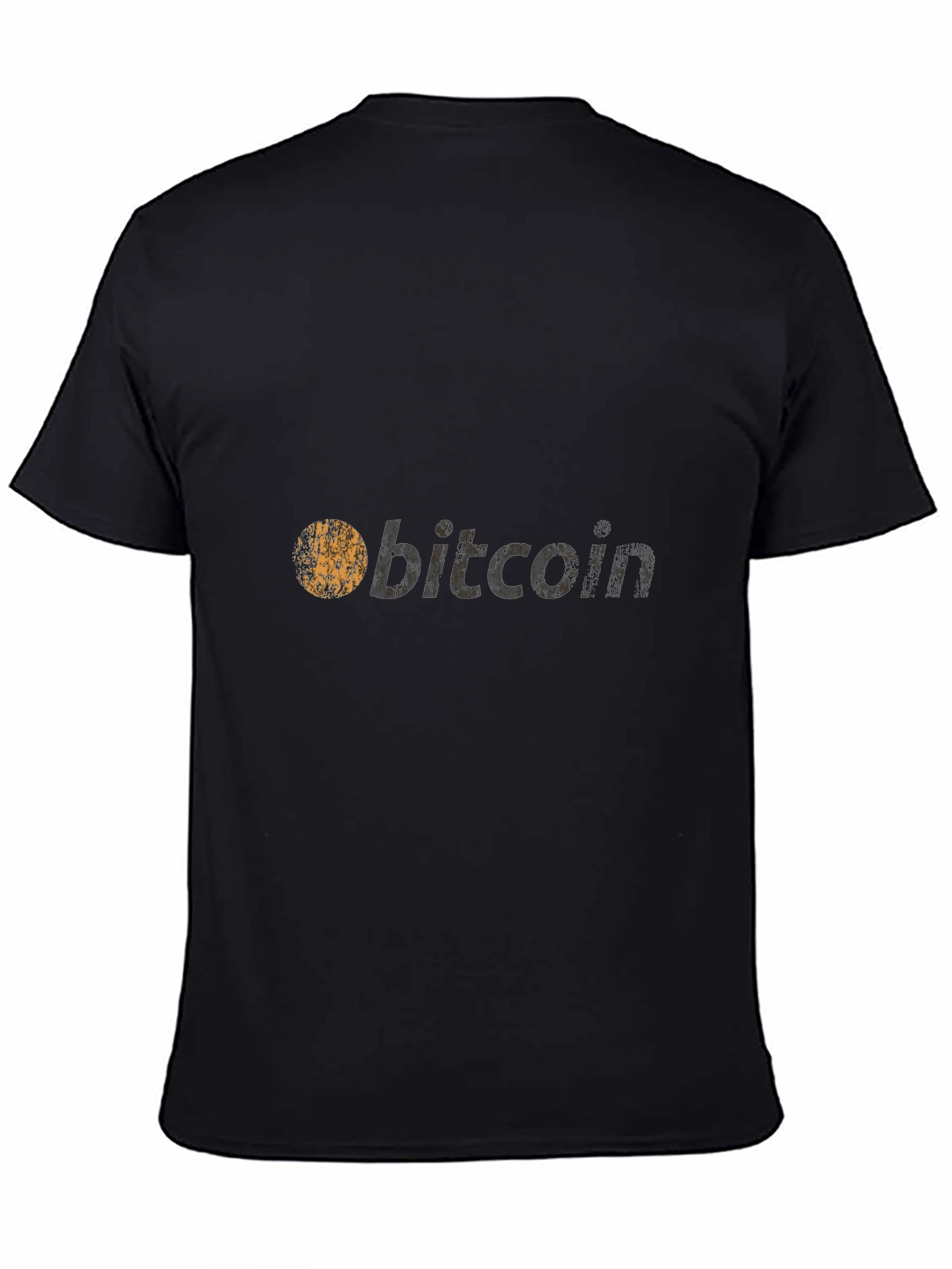 Bitcoin Crypto T-Shirt - Grunge Style Black Tee