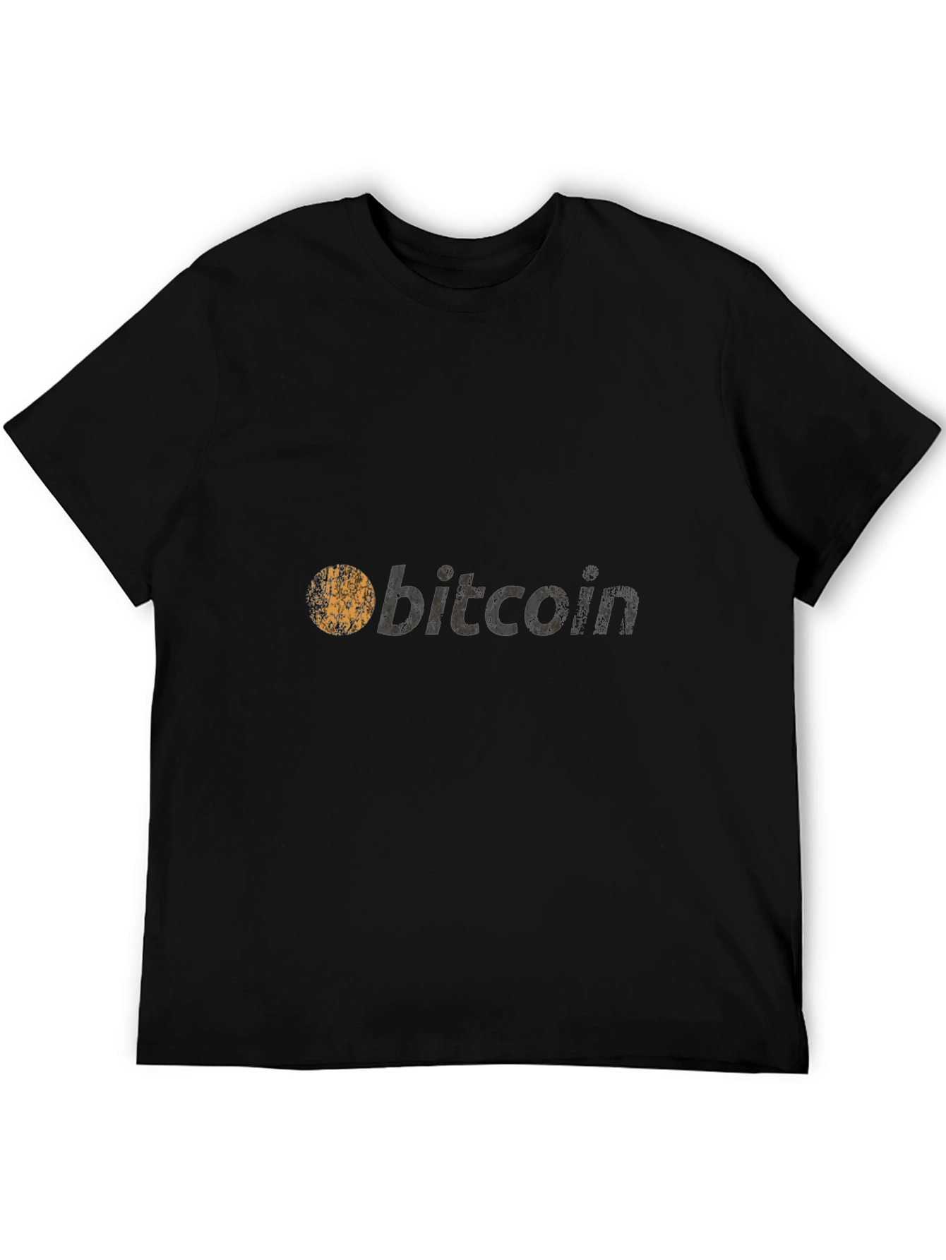 Bitcoin Crypto T-Shirt - Grunge Style Black Tee