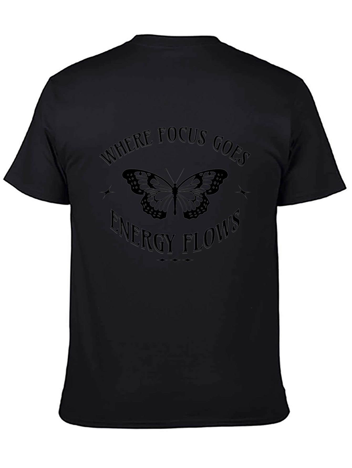 Butterfly Energy Flow Graphic Tee - Black