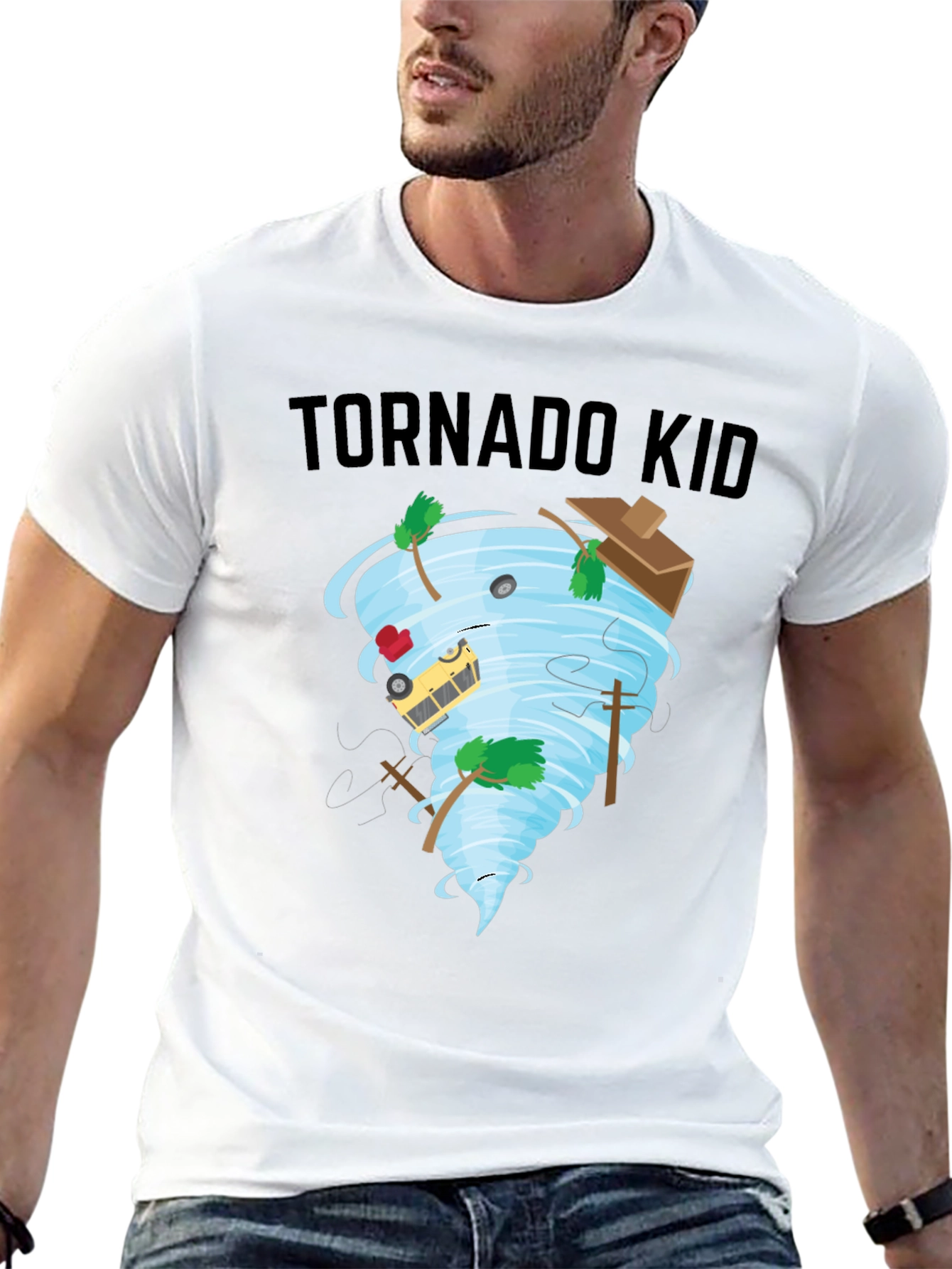 Tornado Kid T-Shirt - Whimsical Weather Design