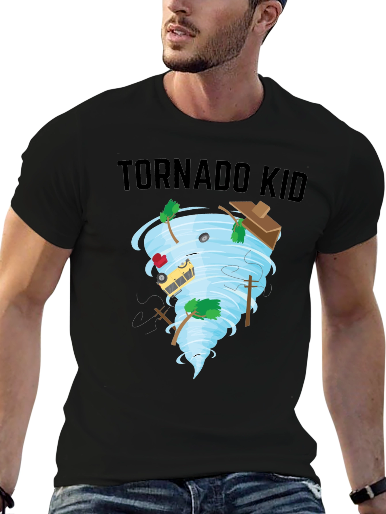 Tornado Kid T-Shirt - Whimsical Weather Design