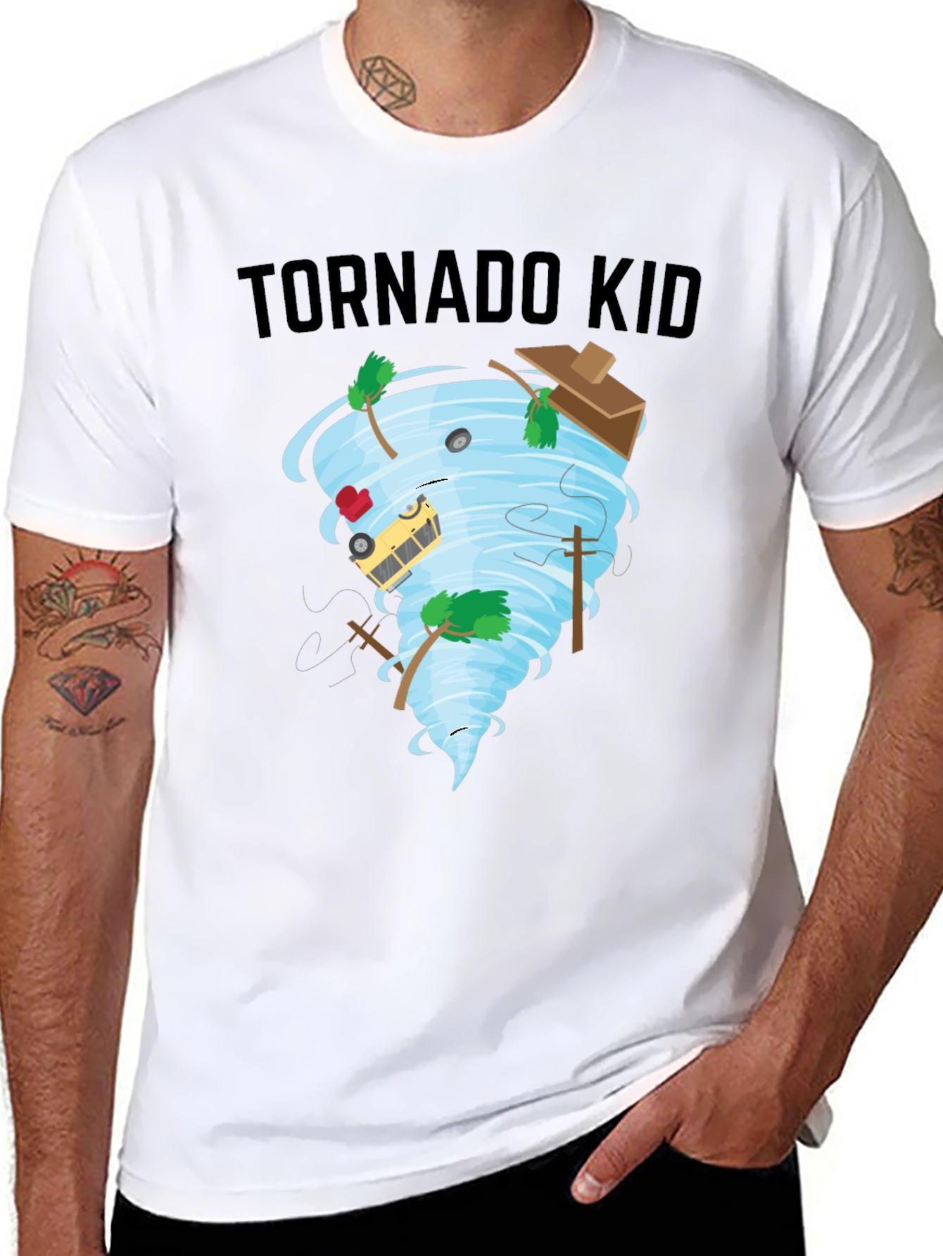 Tornado Kid T-Shirt - Whimsical Weather Design
