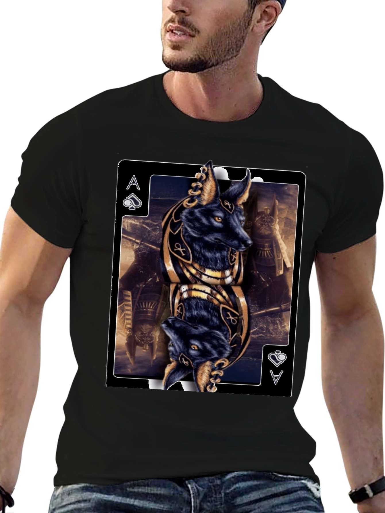 Anubis Ace of Spades Graphic T-Shirt