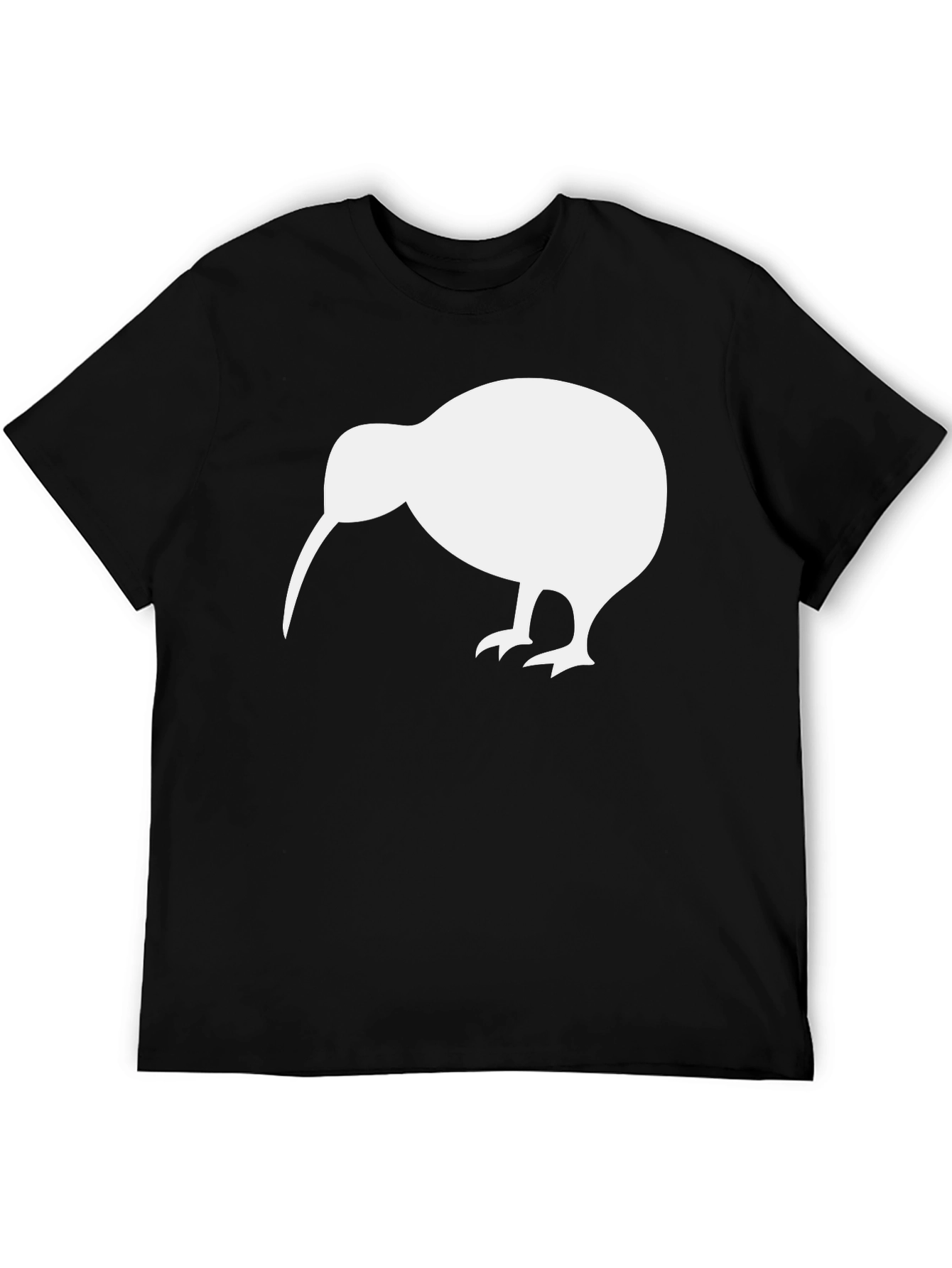 Kiwi Bird Graphic Tee - Black Cotton T-Shirt