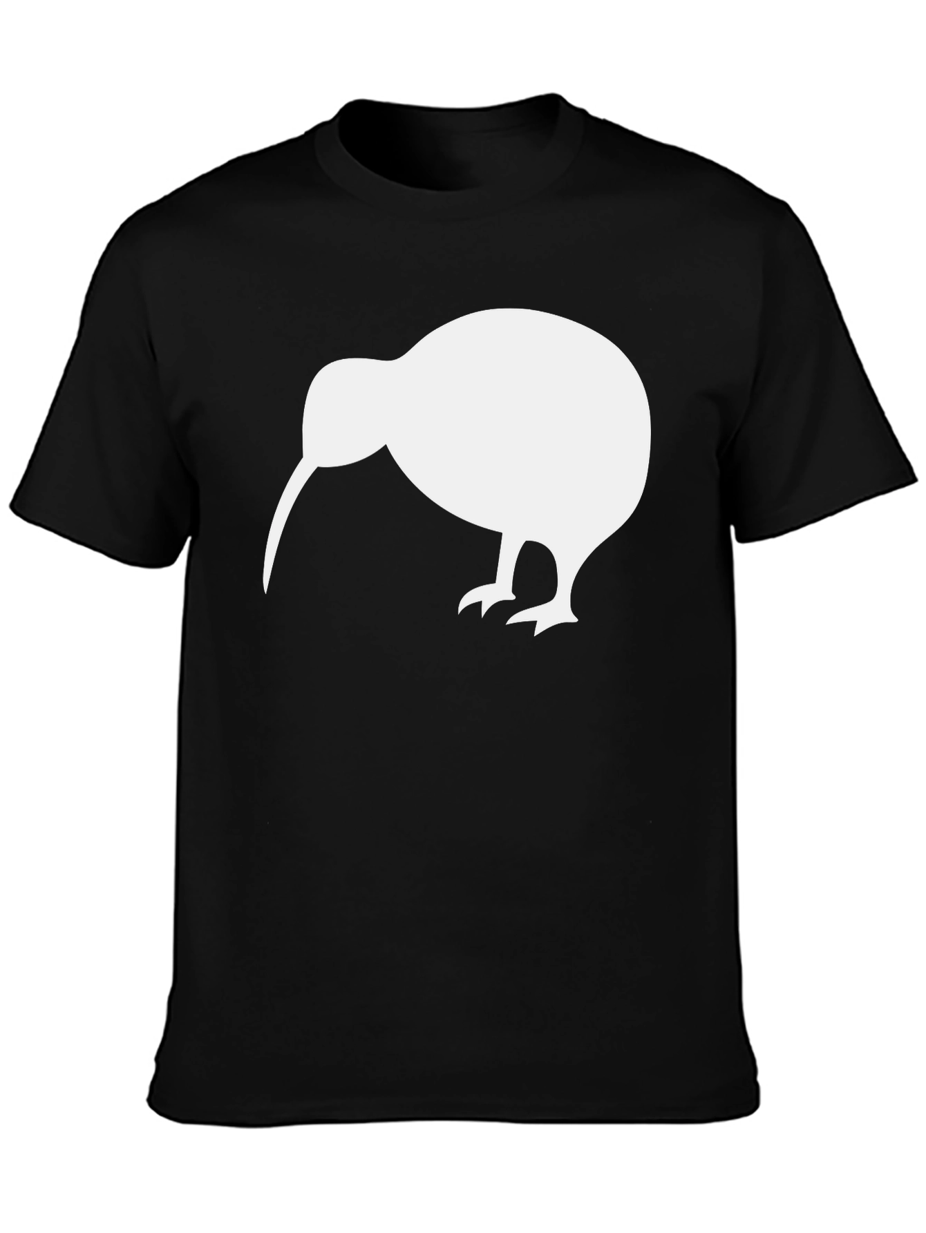 Kiwi Bird Graphic Tee - Black Cotton T-Shirt