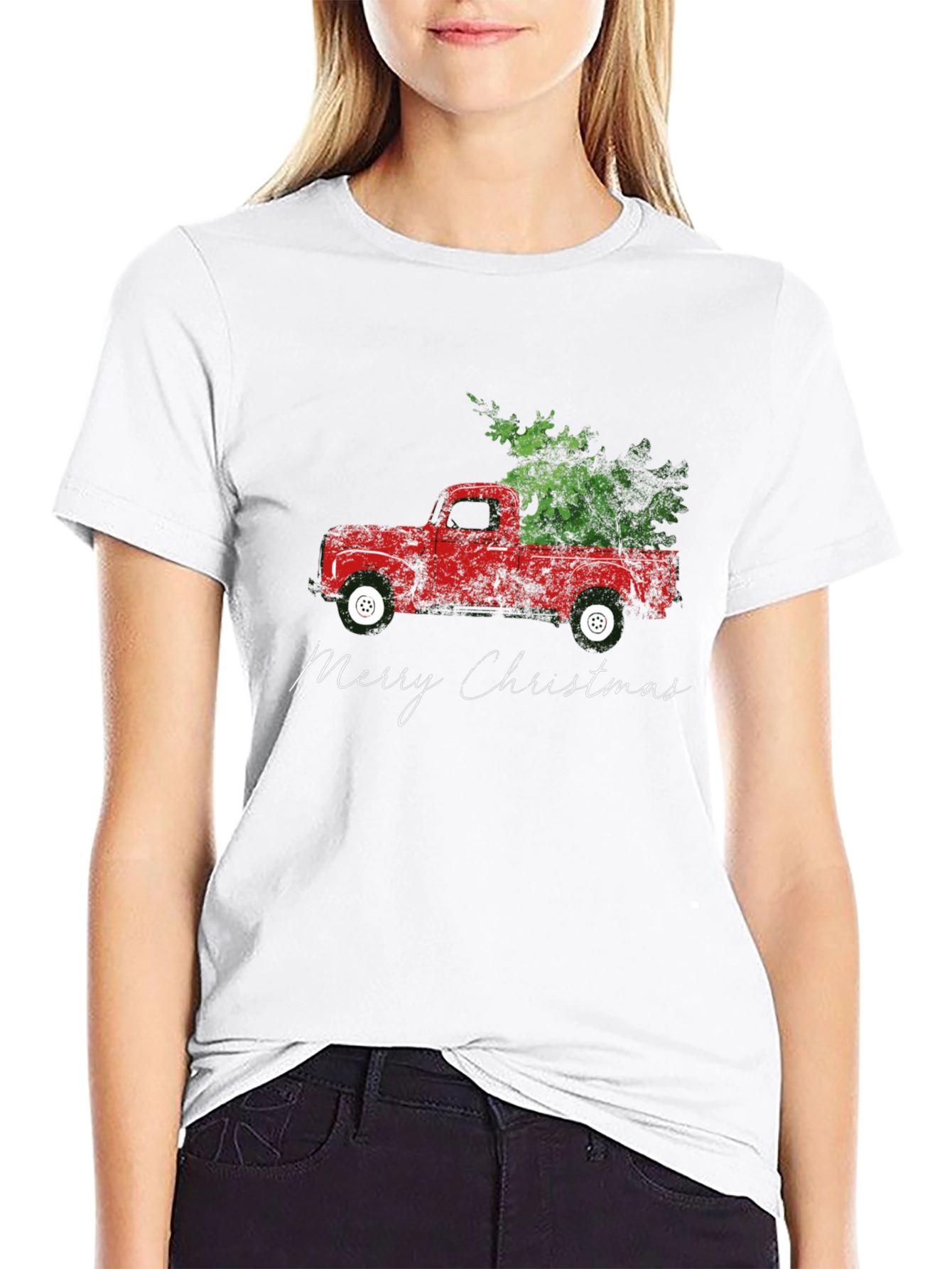 Merry Christmas Red Truck T-Shirt