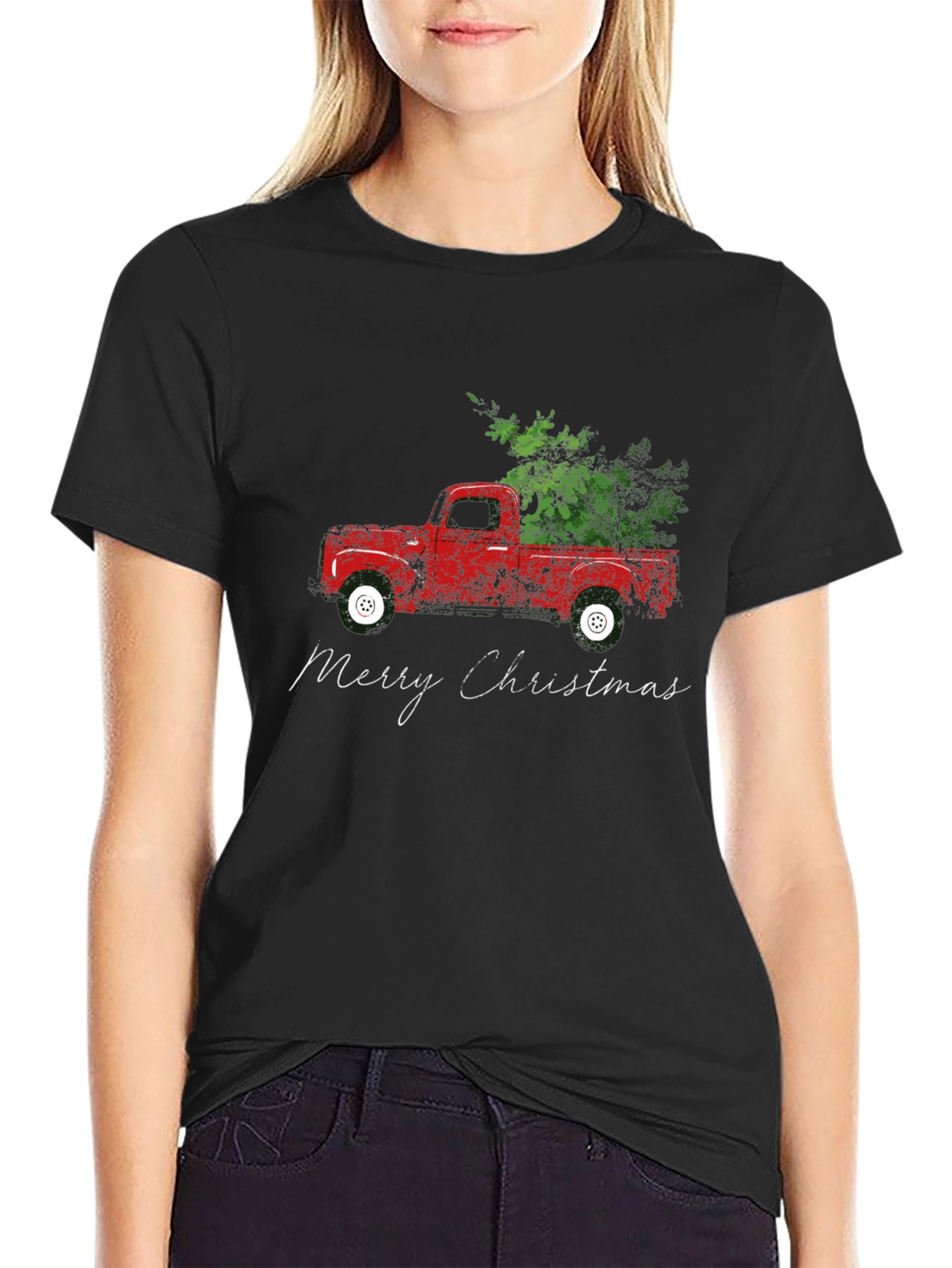 Merry Christmas Red Truck T-Shirt