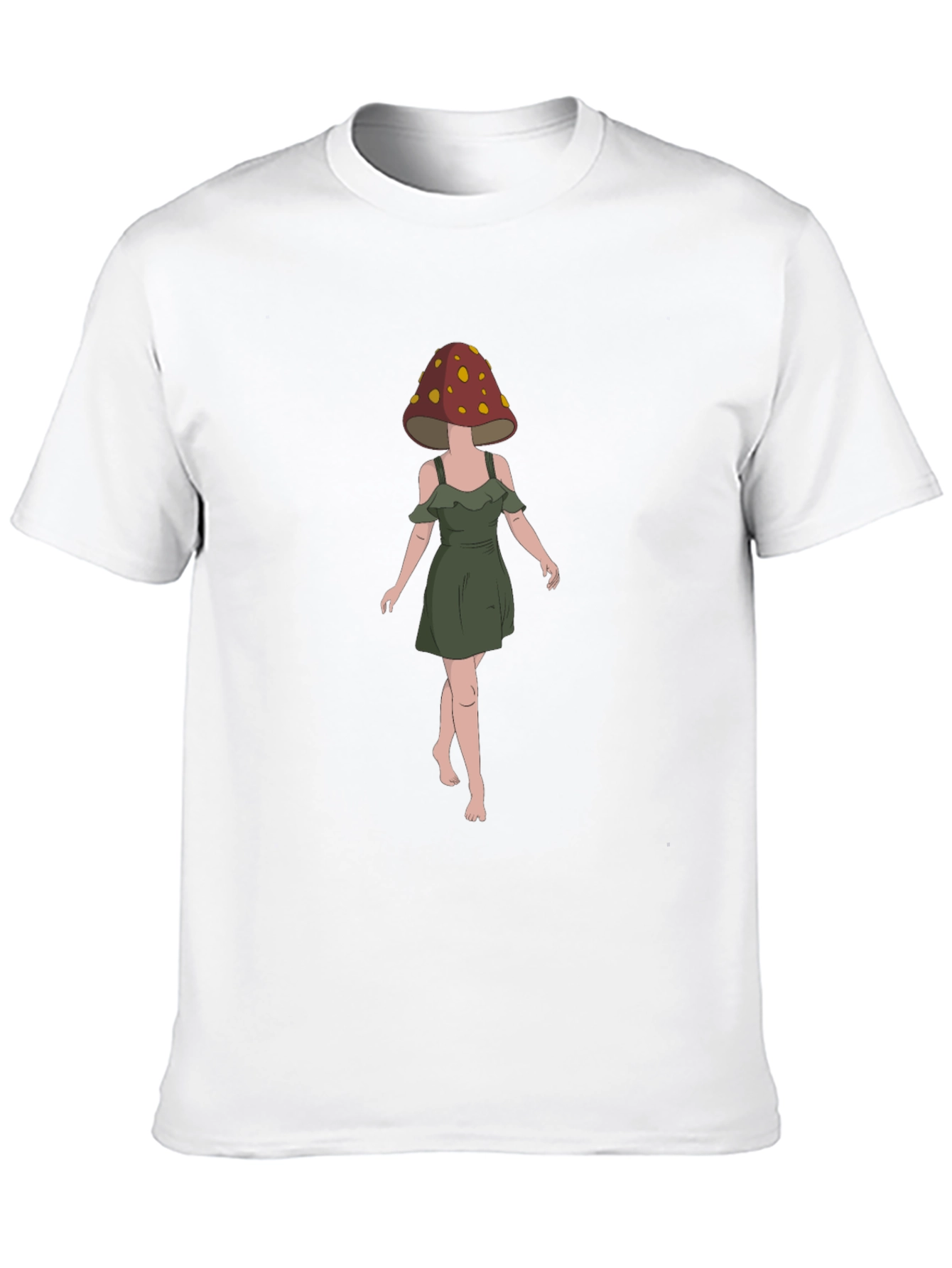 Mushroom Head Woman Black T-Shirt