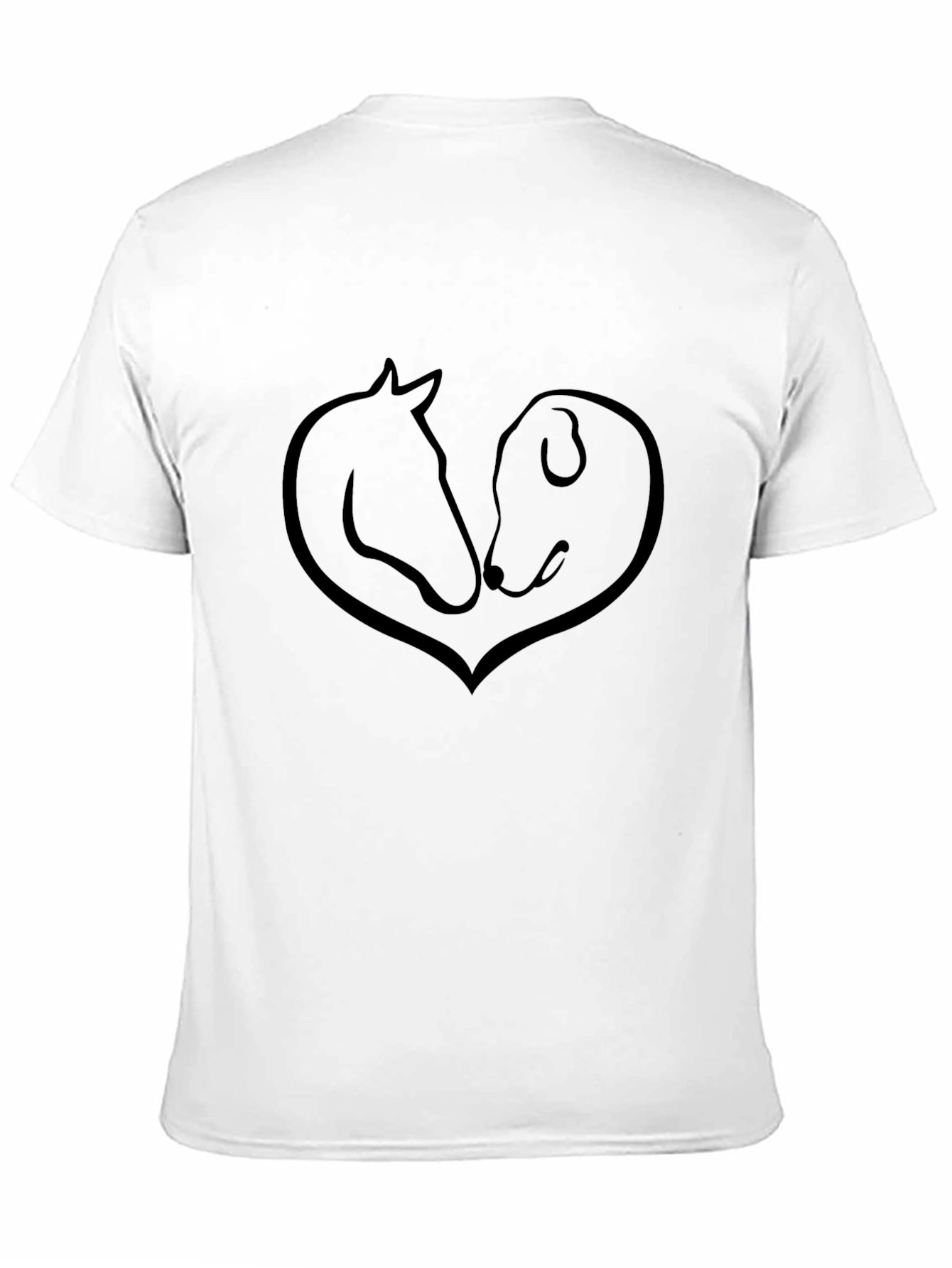 Dog and Horse Heart T-Shirt - Black