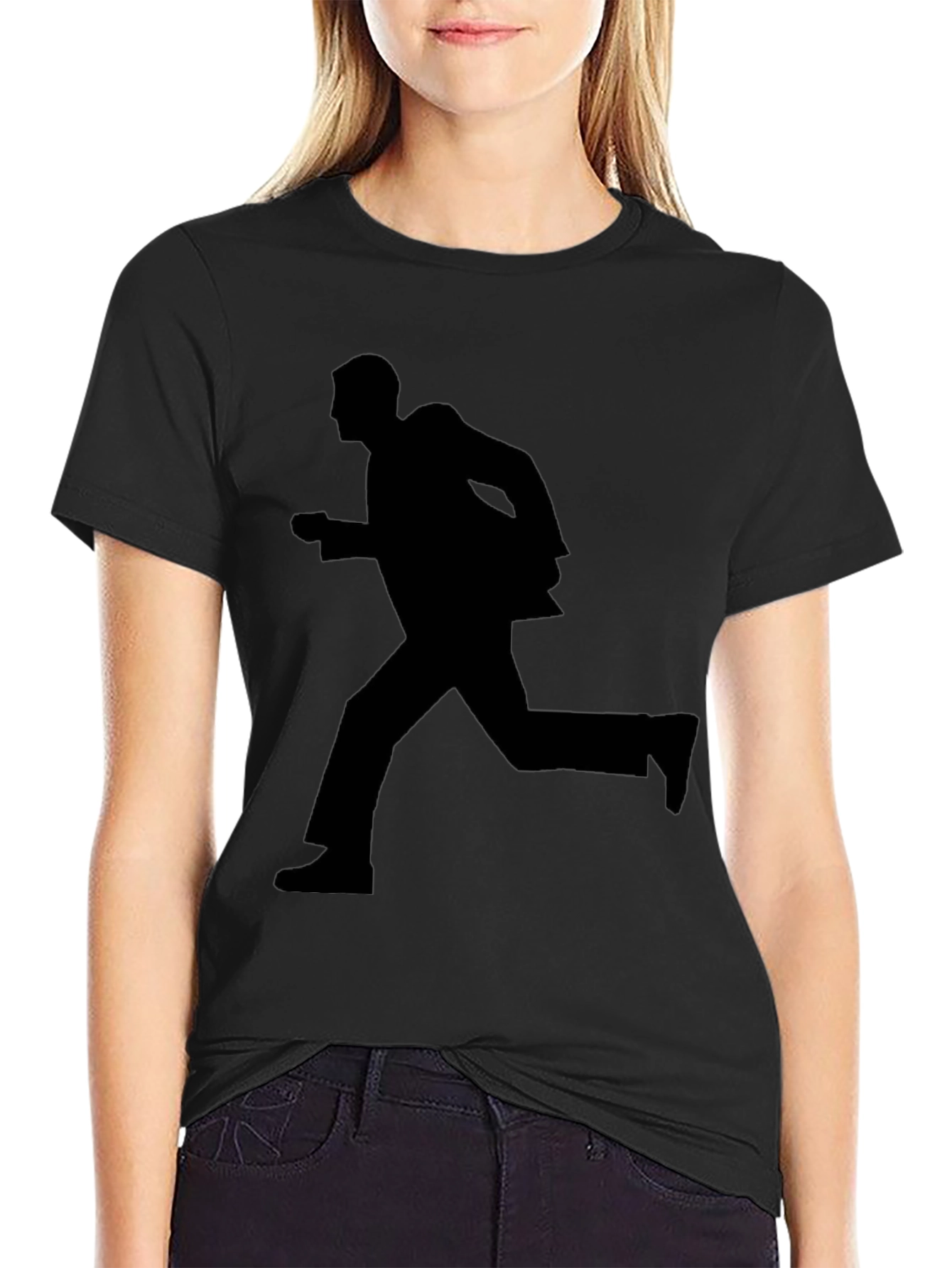 Running Man Silhouette Graphic Tee