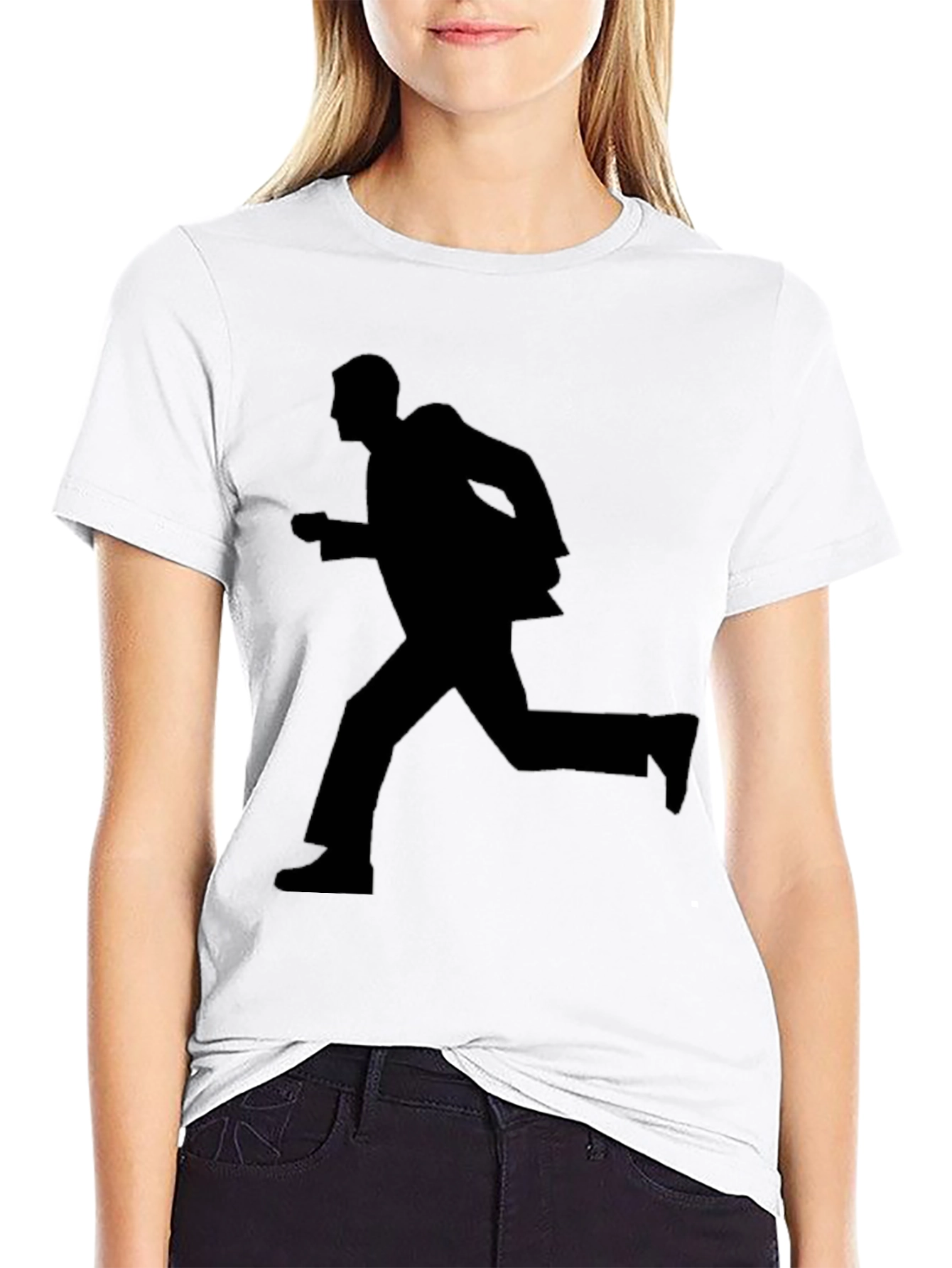Running Man Silhouette Graphic Tee