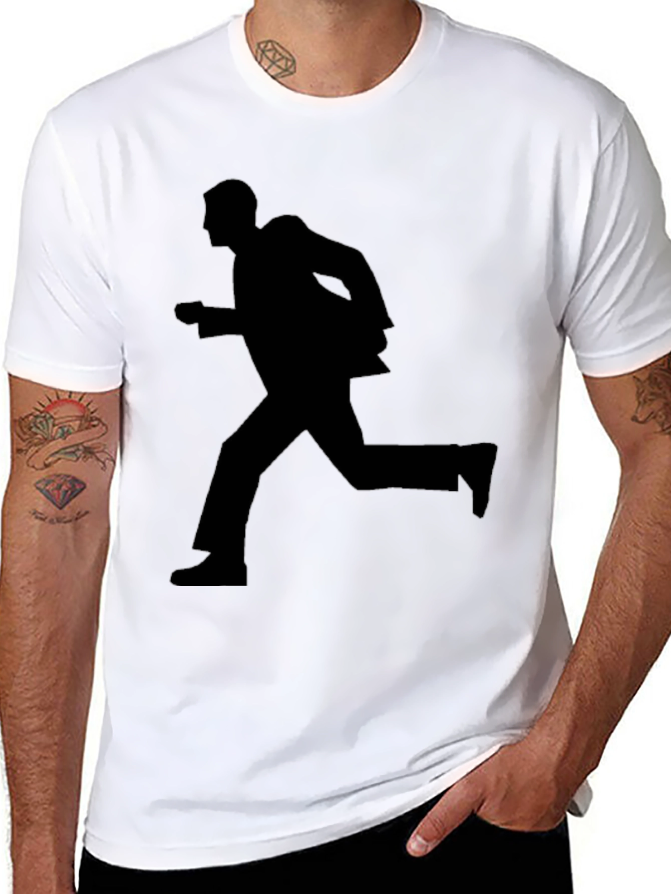 Running Man Silhouette Graphic Tee