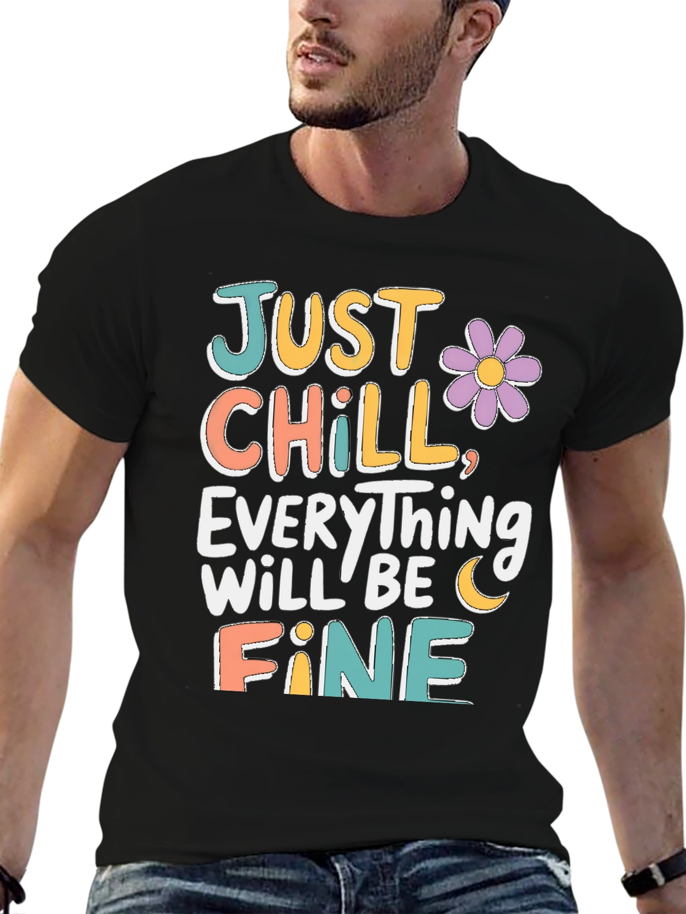 Just Chill T-Shirt - Relaxed Fit Positive Vibes