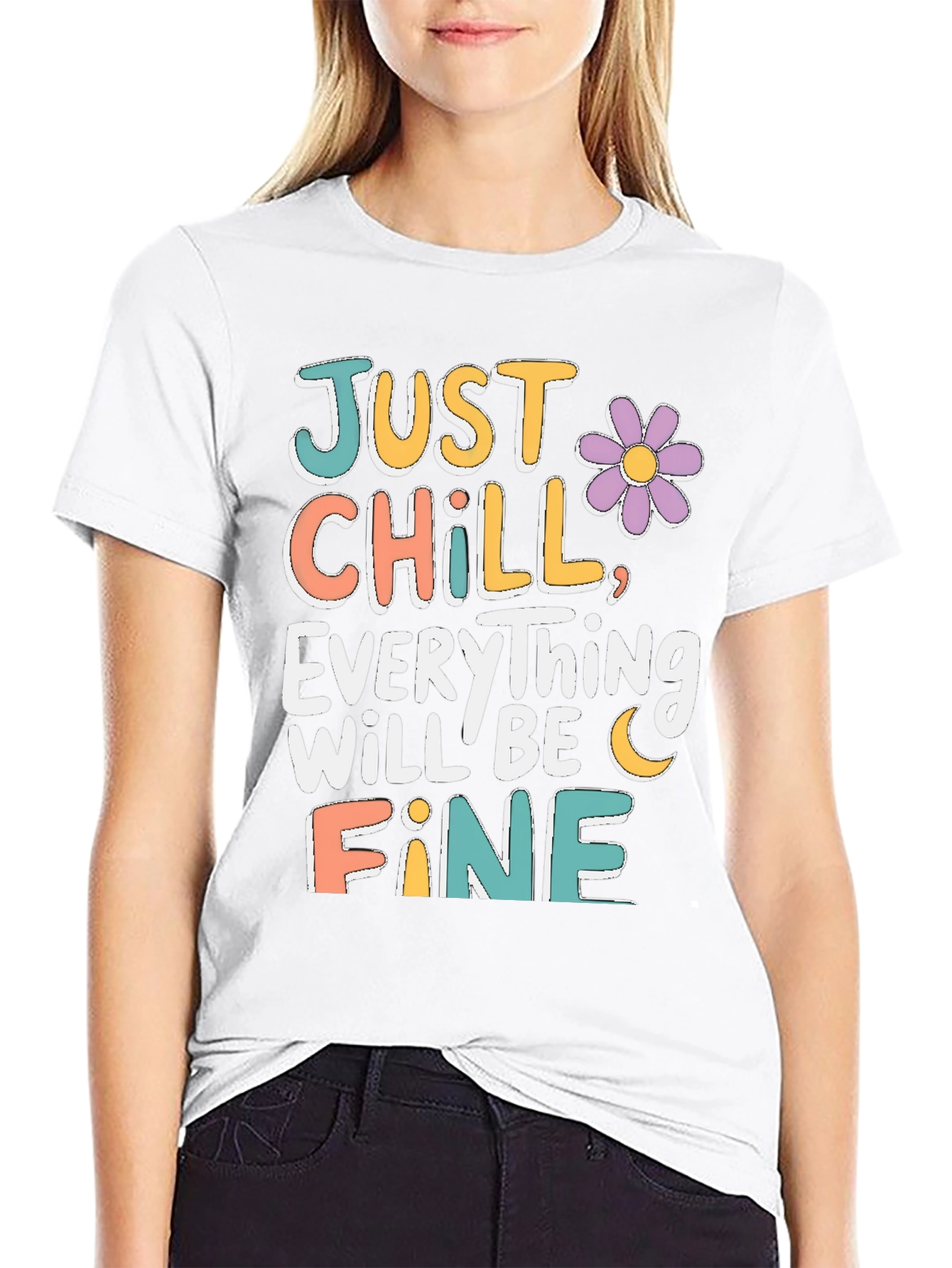 Just Chill T-Shirt - Relaxed Fit Positive Vibes