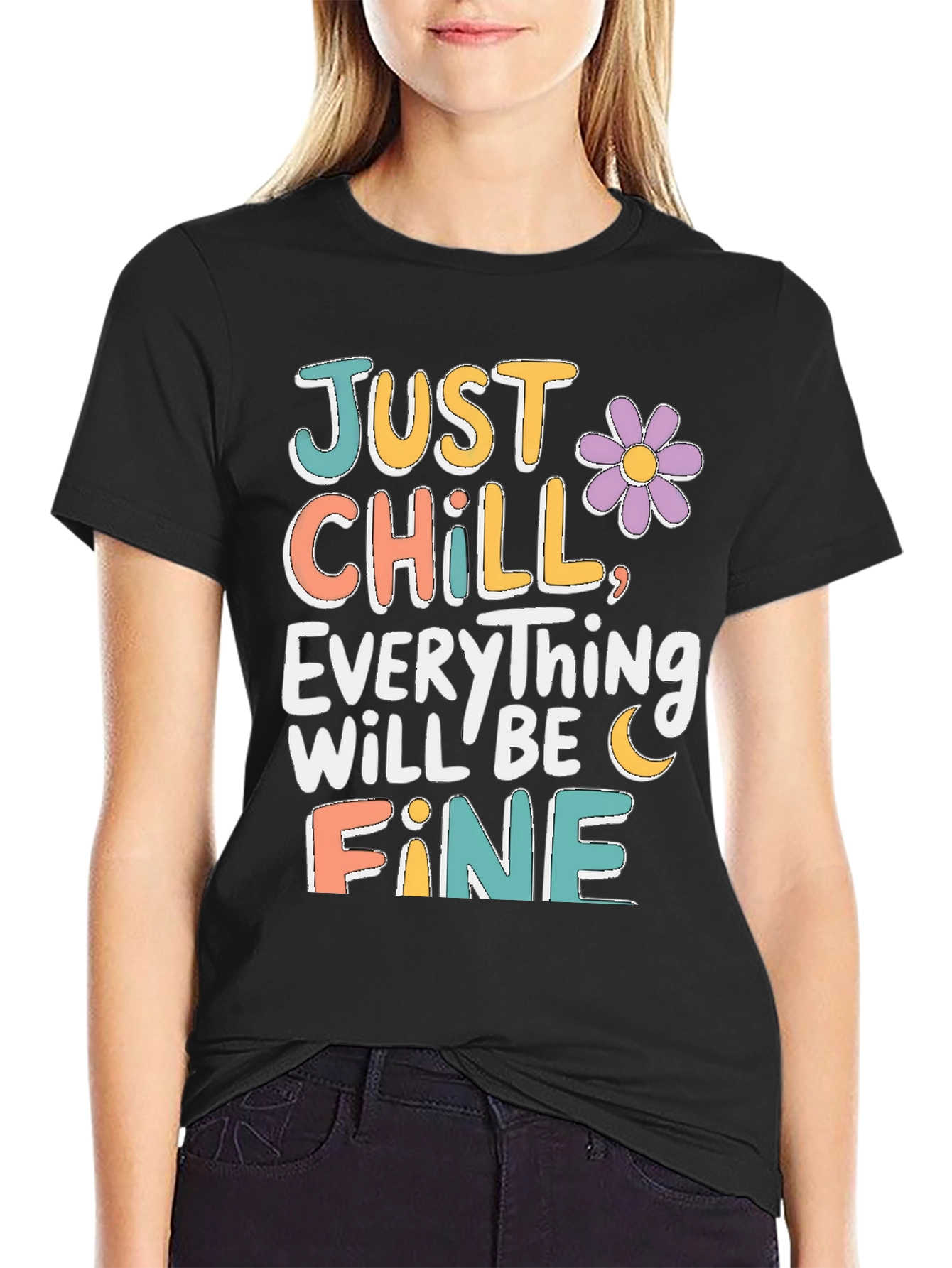 Just Chill T-Shirt - Relaxed Fit Positive Vibes