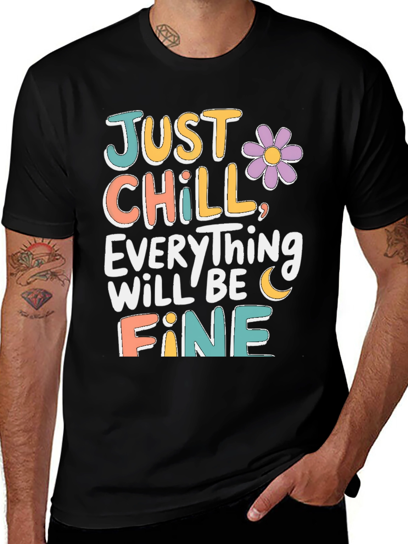 Just Chill T-Shirt - Relaxed Fit Positive Vibes