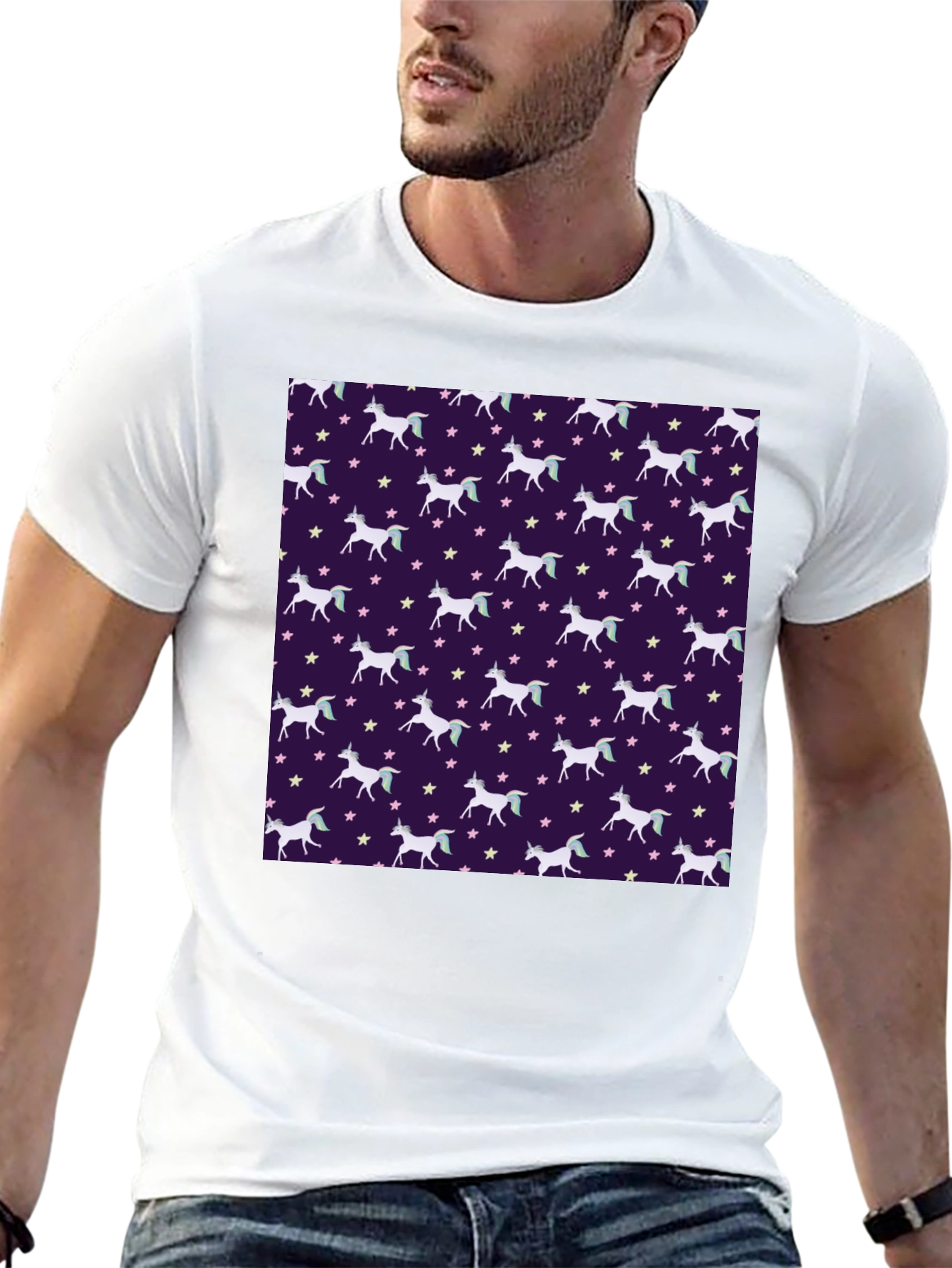 Unicorn Star Pattern T-Shirt