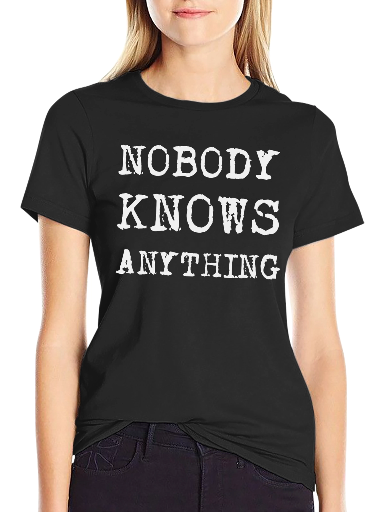 Nobody Knows Anything Graphic T-Shirt - Black