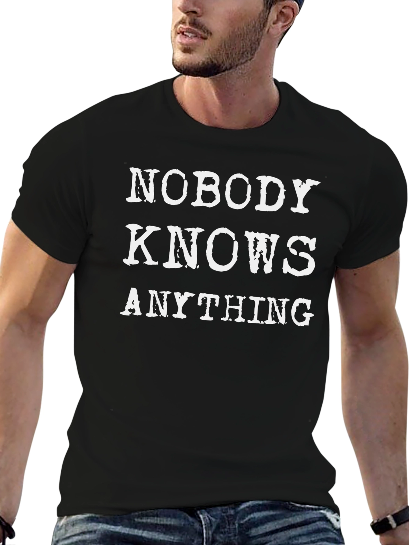 Nobody Knows Anything Graphic T-Shirt - Black