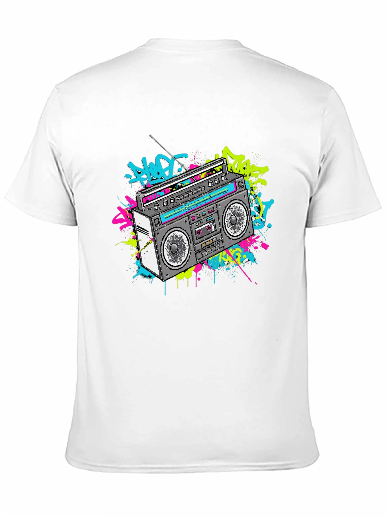 Retro Boombox Graphic Tee - 80s Style T-Shirt