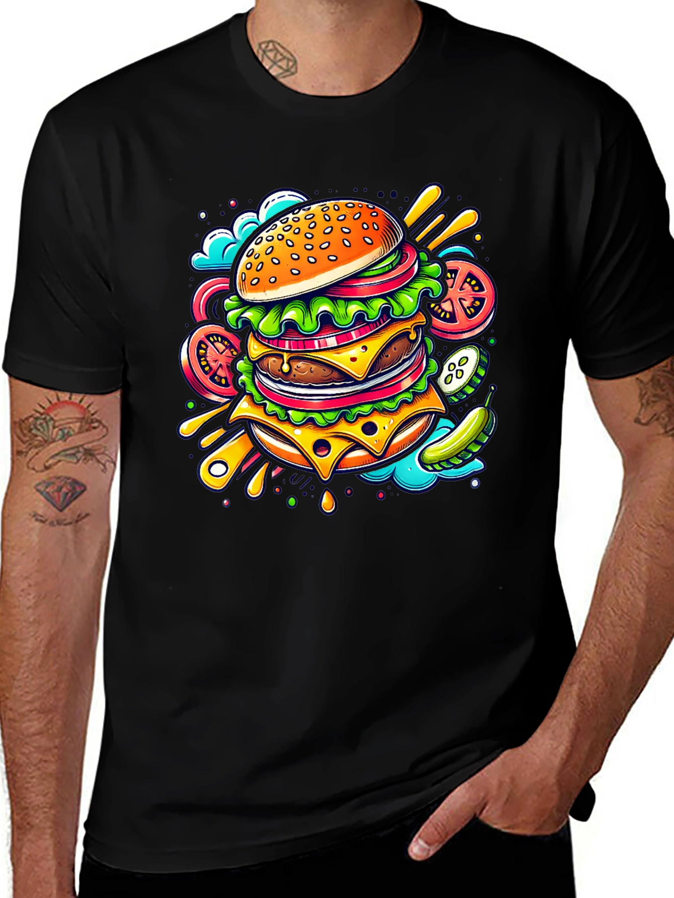 Burger Graphic Tee - Stylish Comfort