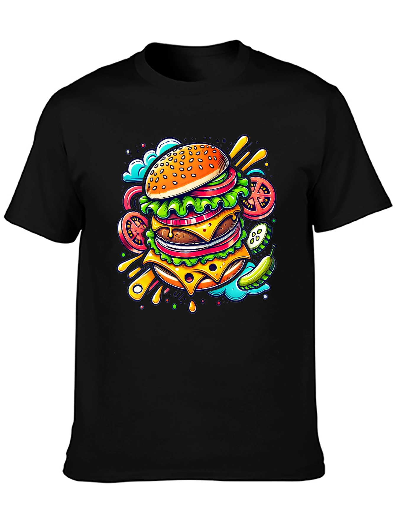 Burger Graphic Tee - Stylish Comfort