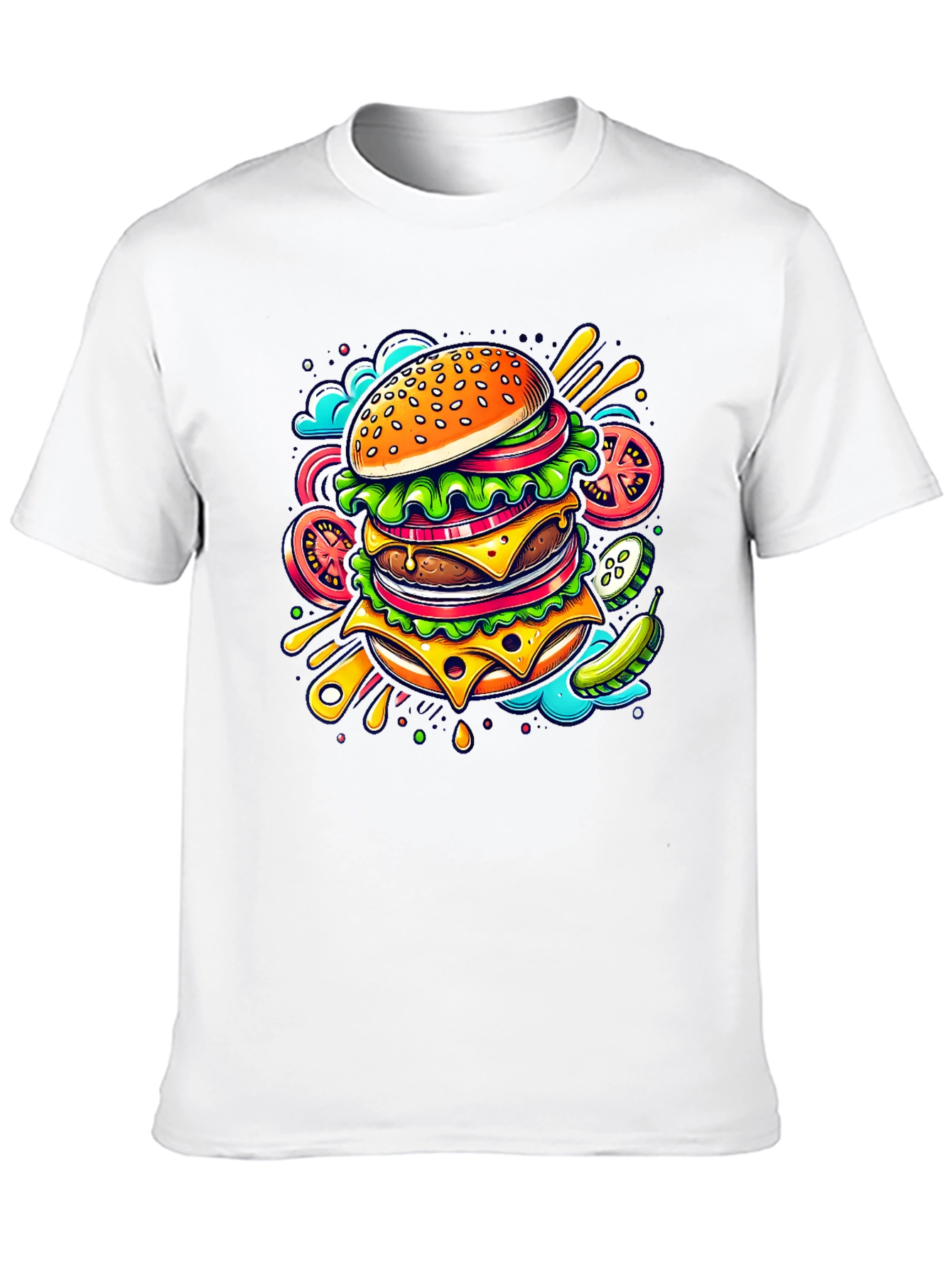 Burger Graphic Tee - Stylish Comfort
