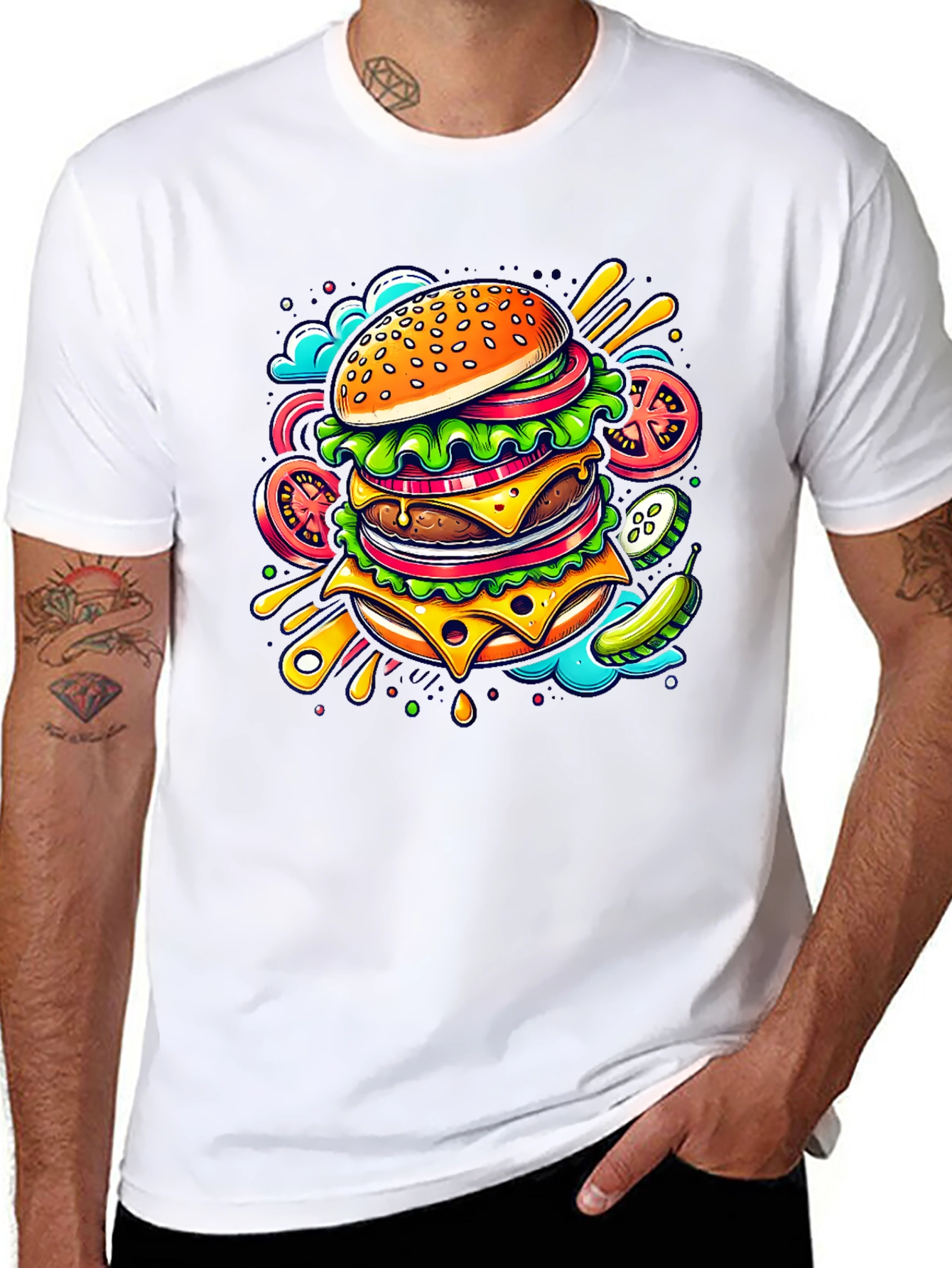 Burger Graphic Tee - Stylish Comfort