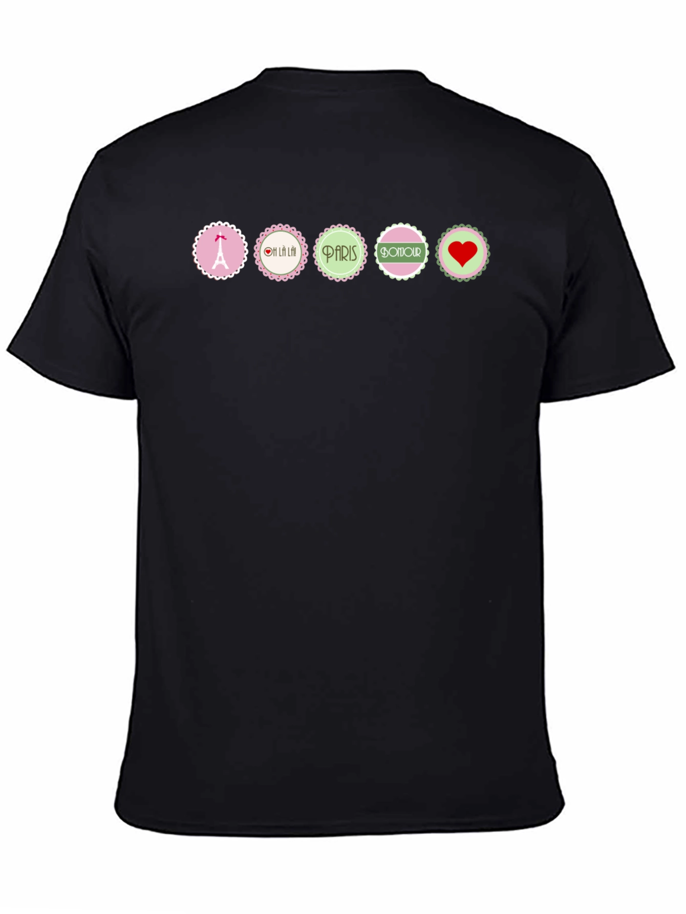 Parisian Chic Graphic T-Shirt - Eiffel Tower Bonjour Heart