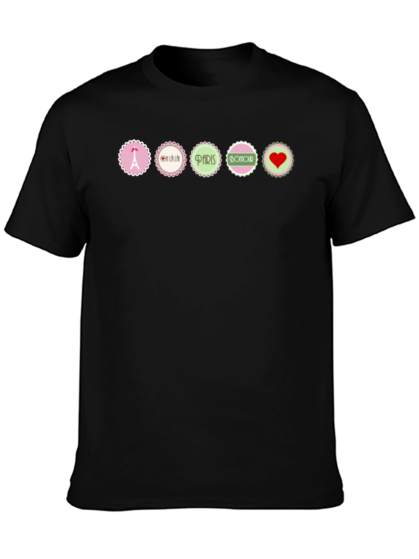 Parisian Chic Graphic T-Shirt - Eiffel Tower Bonjour Heart