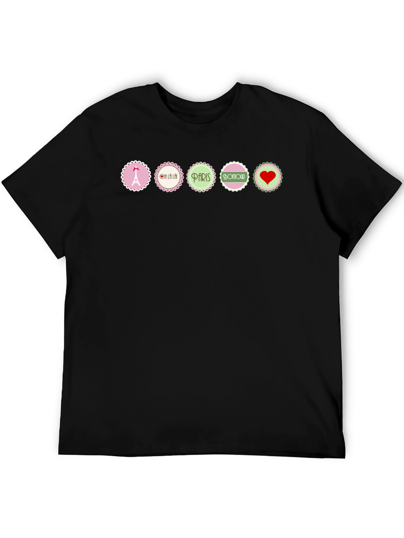Parisian Chic Graphic T-Shirt - Eiffel Tower Bonjour Heart