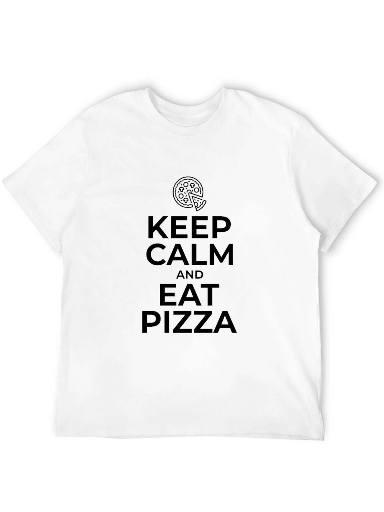 Keep Calm & Eat Pizza Black T-Shirt