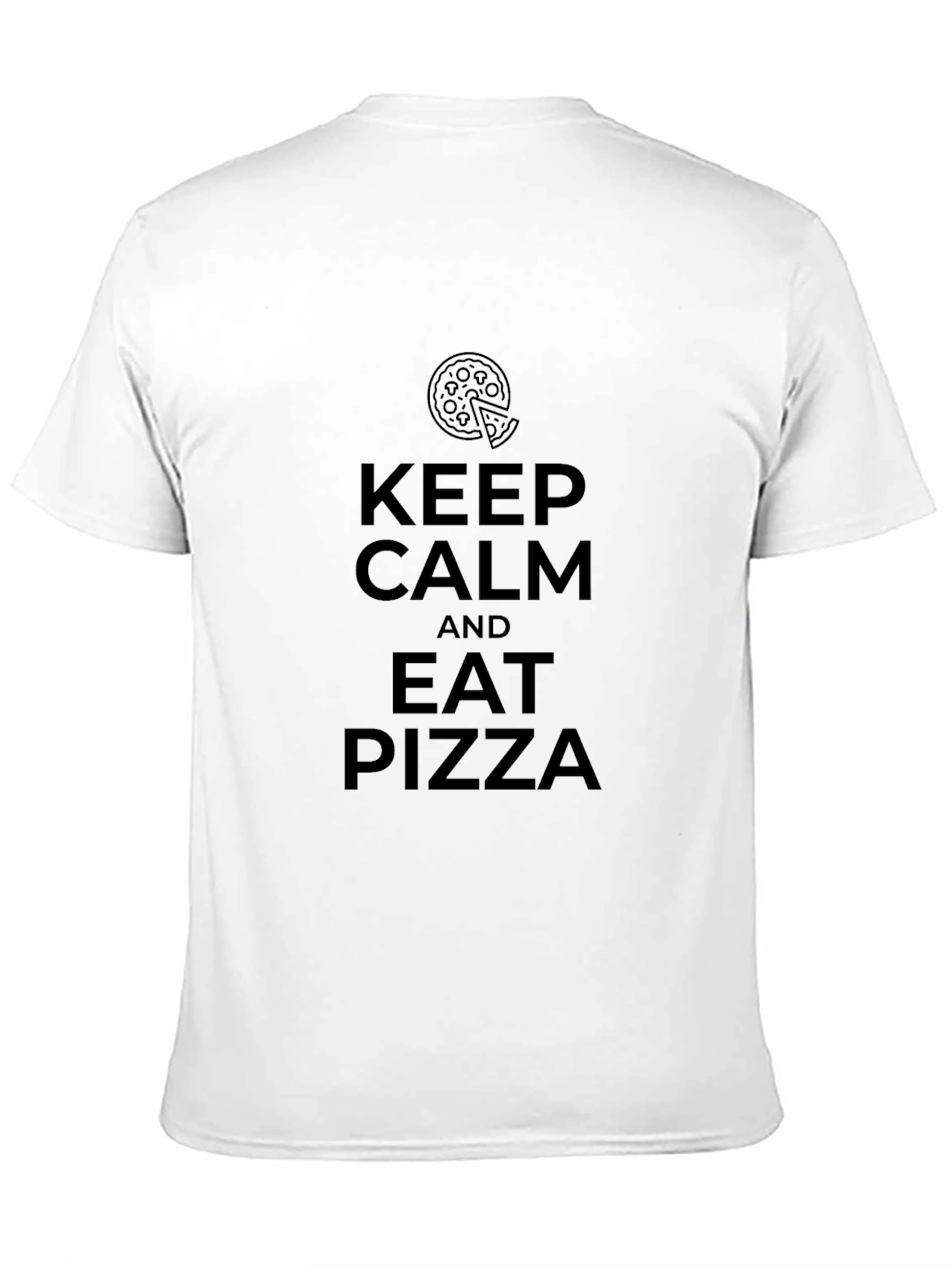 Keep Calm & Eat Pizza Black T-Shirt