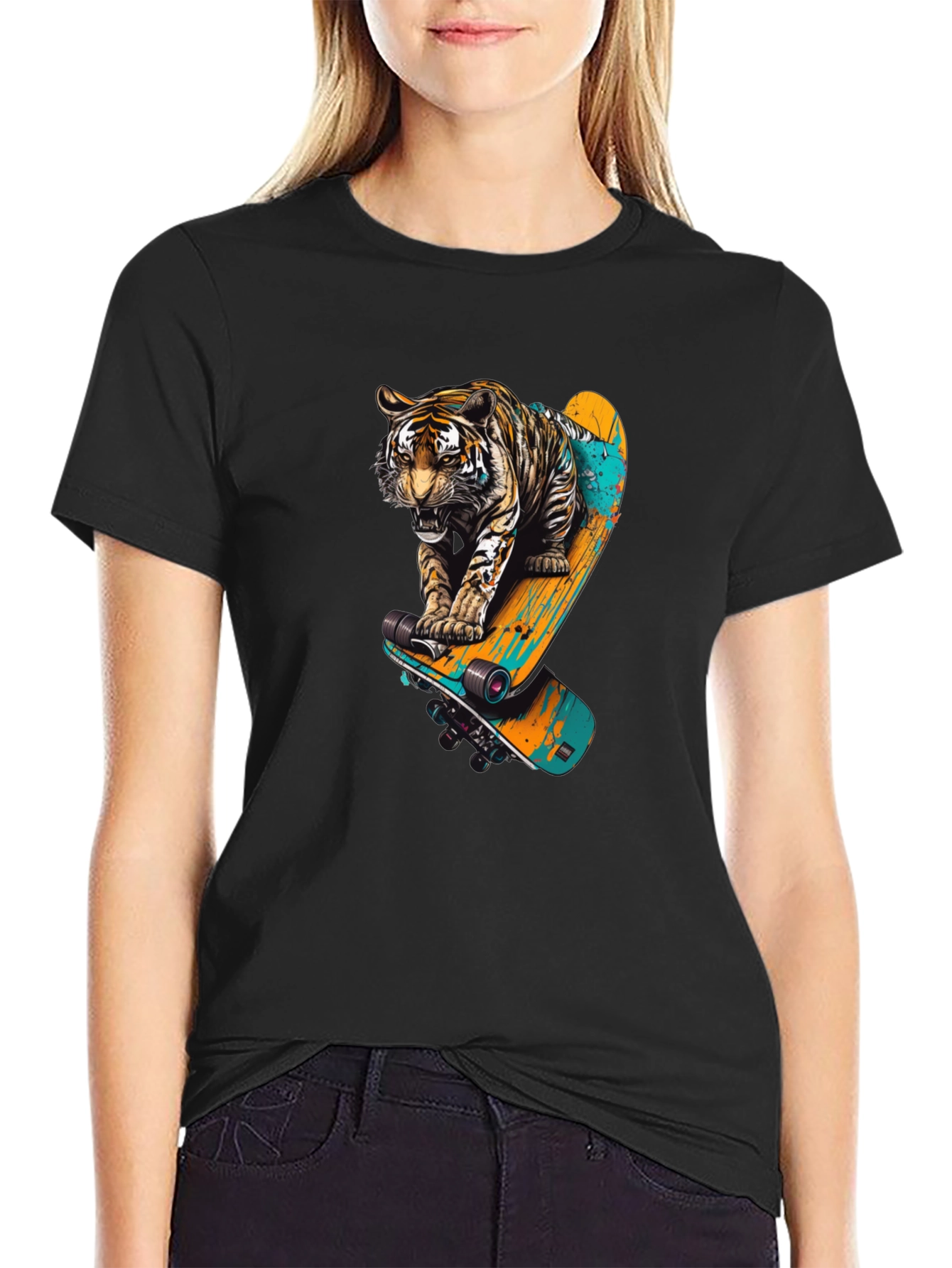 Tiger Skateboard Graphic T-Shirt