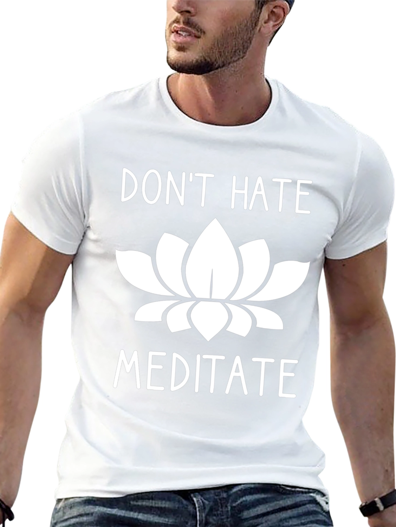 Dont Hate Meditate T-Shirt Yoga Zen Graphic Tee