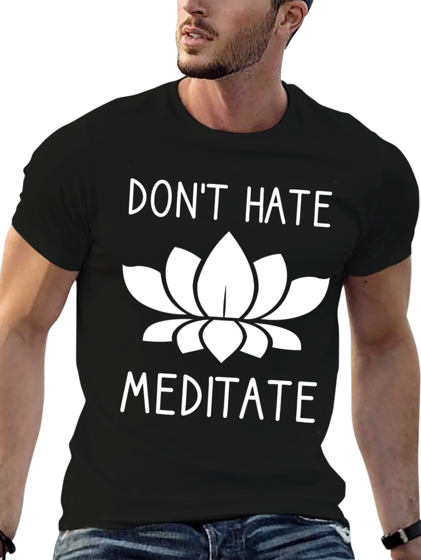 Dont Hate Meditate T-Shirt Yoga Zen Graphic Tee